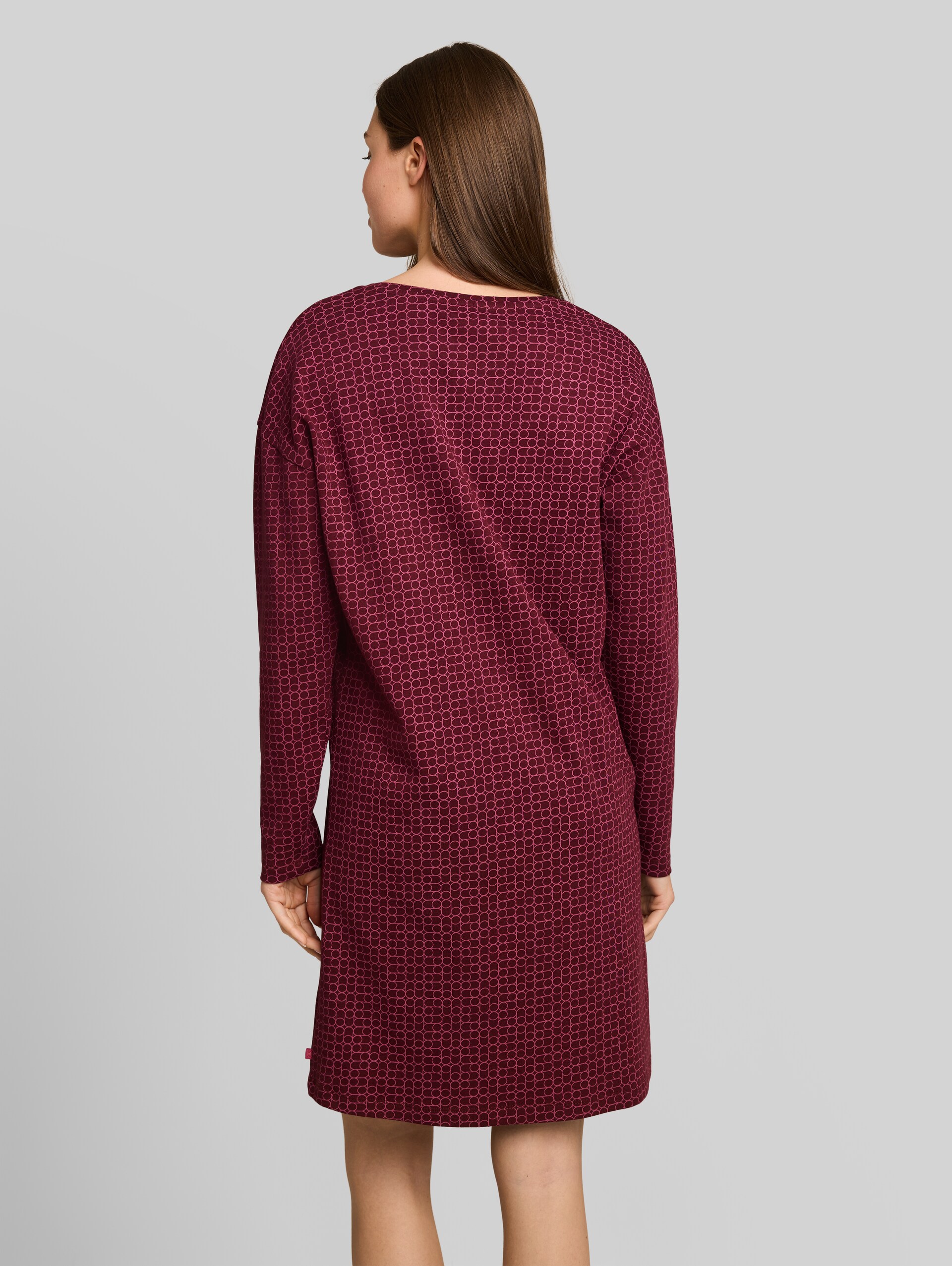 Nachtjapon met all-over print van katoen - red-medium-allover - Model-achteraanzicht