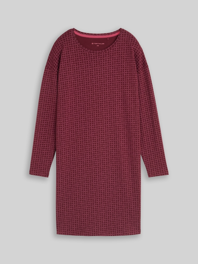 Nachtjapon met all-over print van katoen door Women, red-medium-allover
