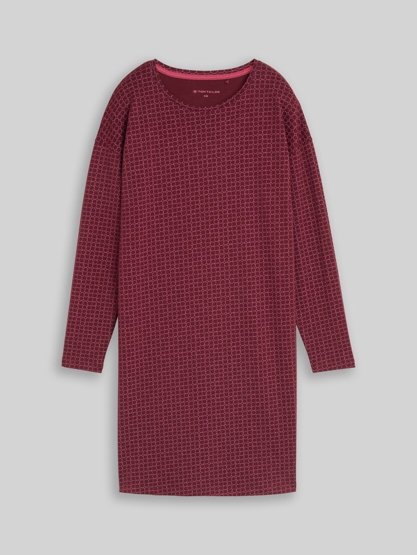 Nachthemd mit Allover-Print aus Baumwolle von Women, red-medium-allover