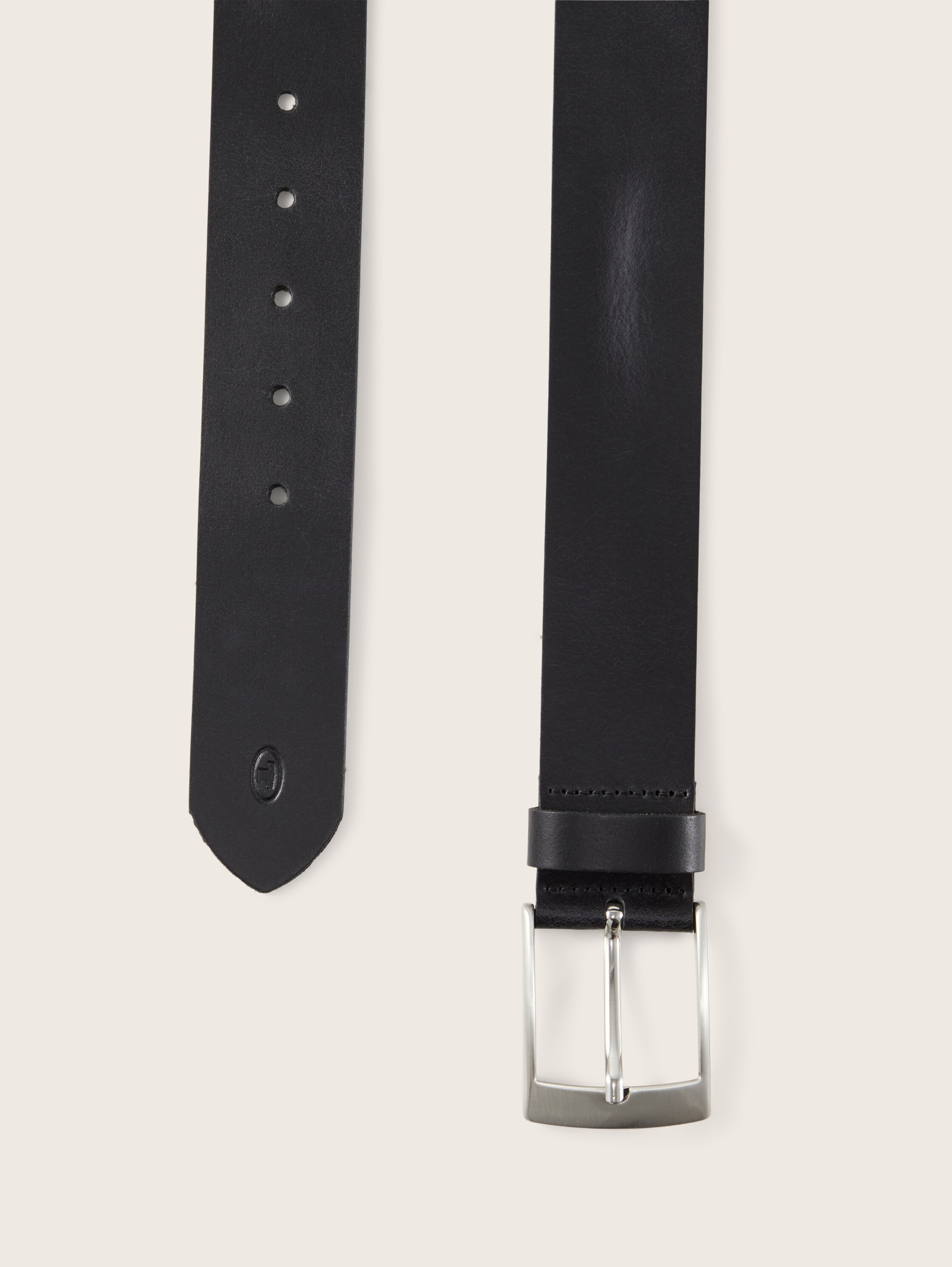 Ledergürtel im Used Look - black uni - Produkt-Ansicht von oben 