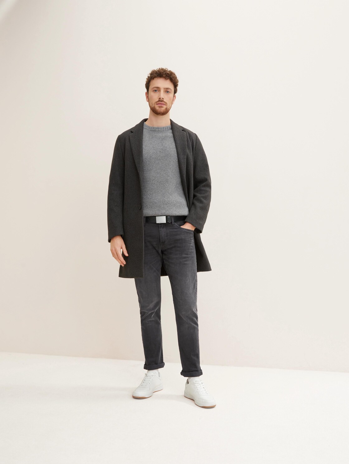 TTBOB Ledergürtel mit Koppelschließe - black uni