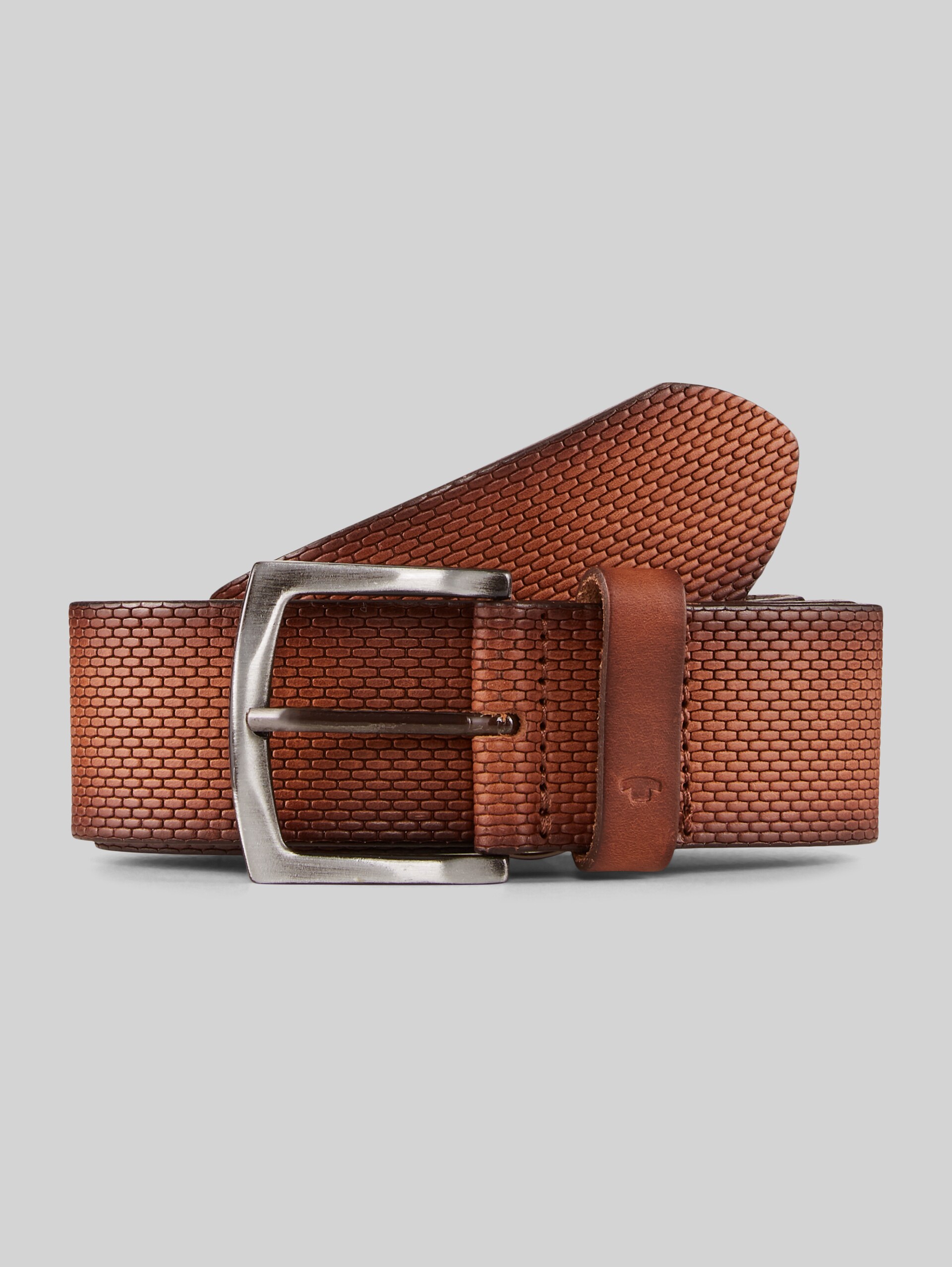 TTWILL leather belt with square pin buckle - light brown uni - Front product view