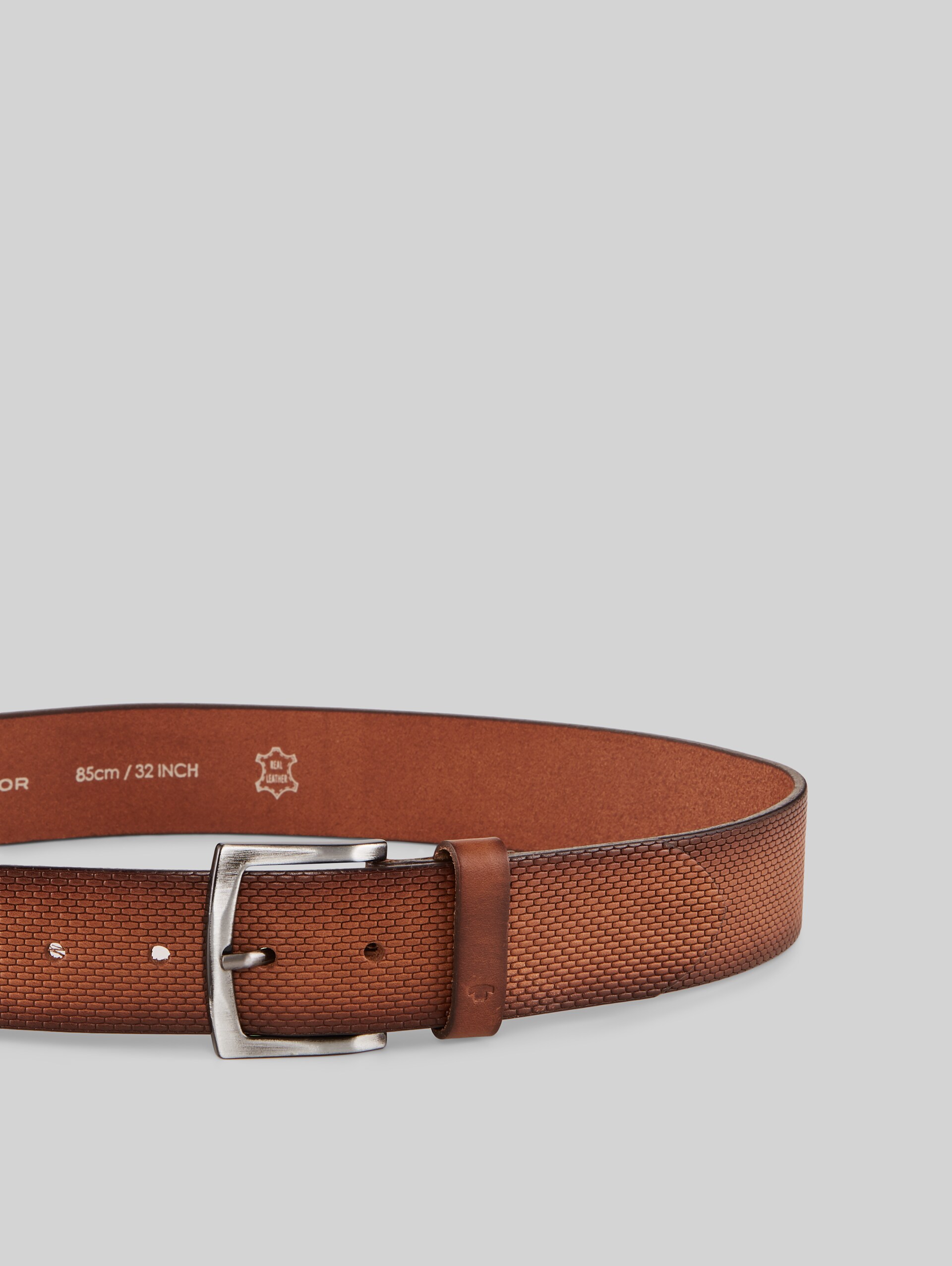 TTWILL leather belt with square pin buckle - light brown uni - Product view from top 