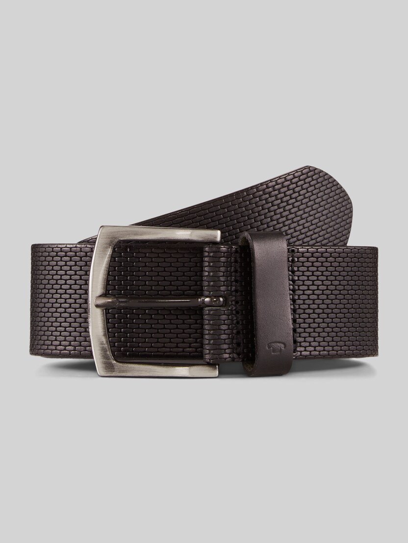 TTWILL leather belt with square pin buckle by Men, black uni