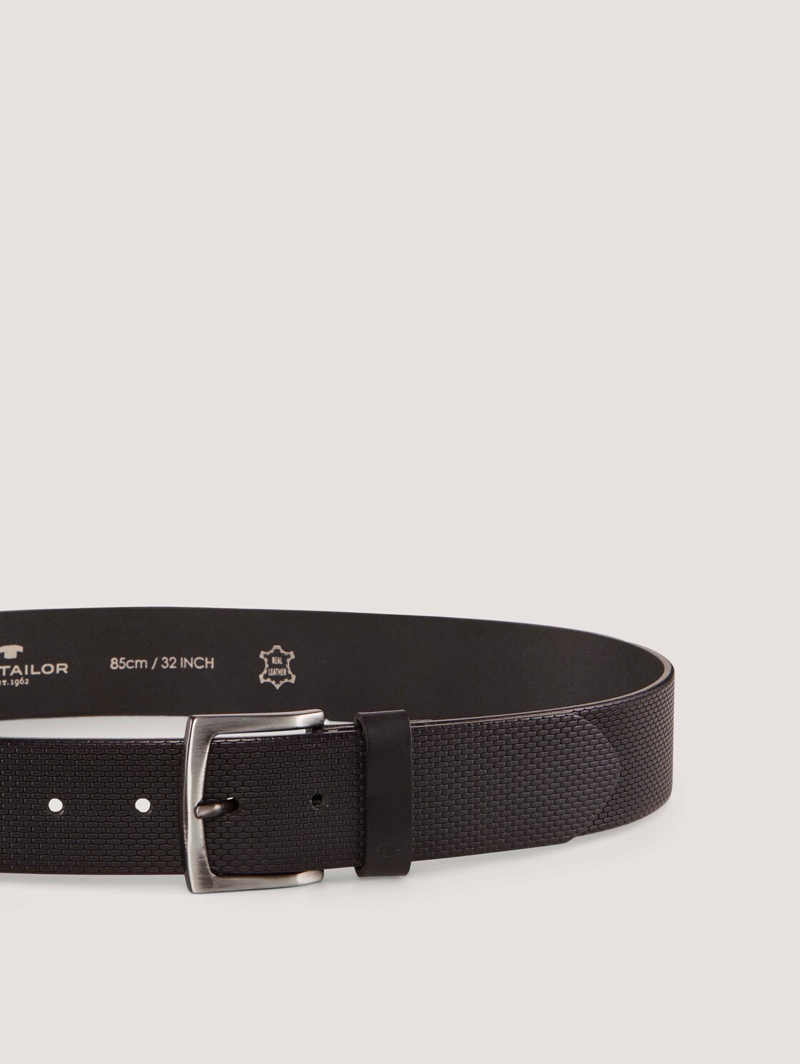 TTWILL Ledergürtel mit eckiger Dornschließe - black uni - Produkt-Ansicht von oben 