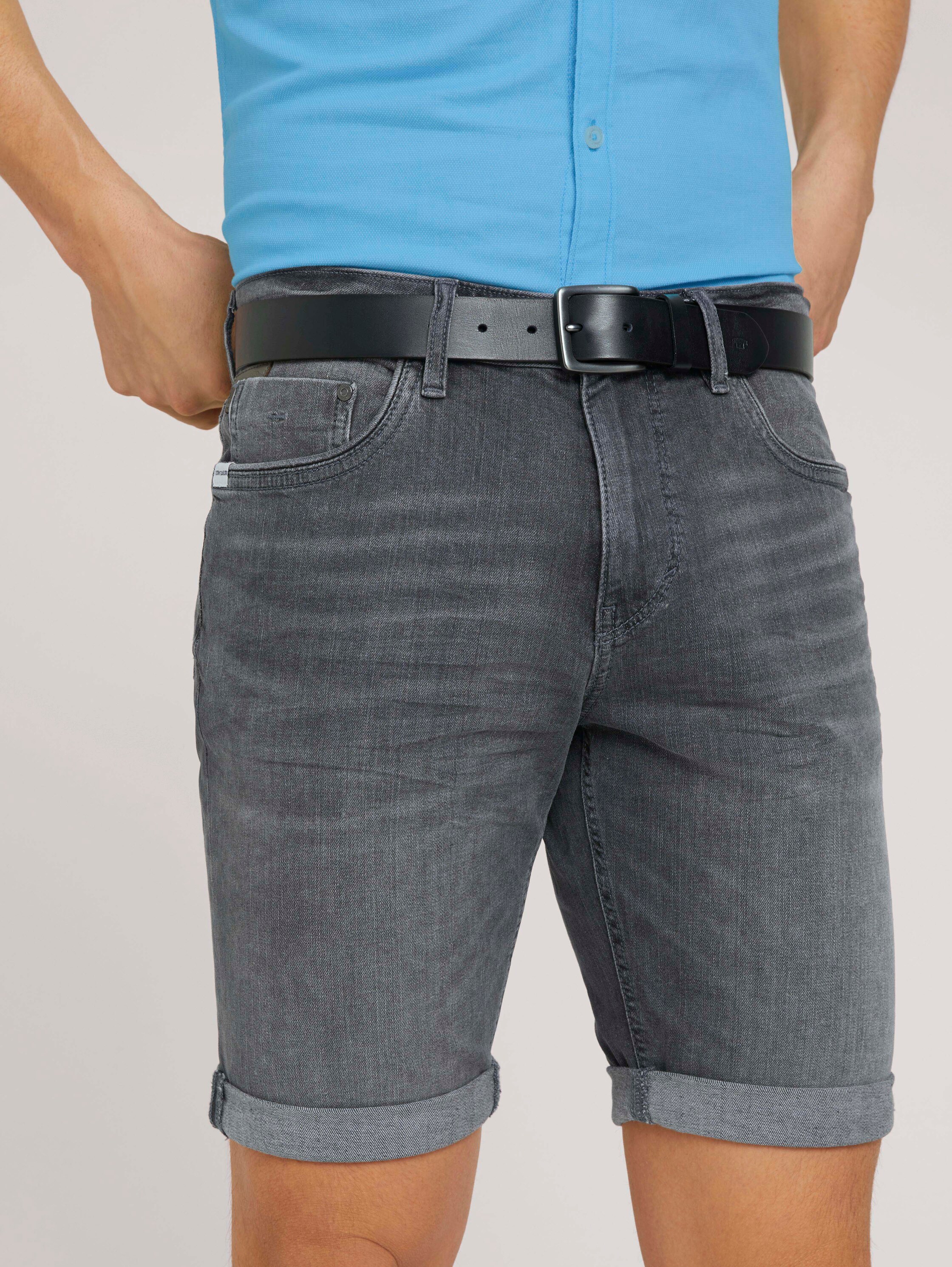 Ledergürtel im Used Look - blau - 
