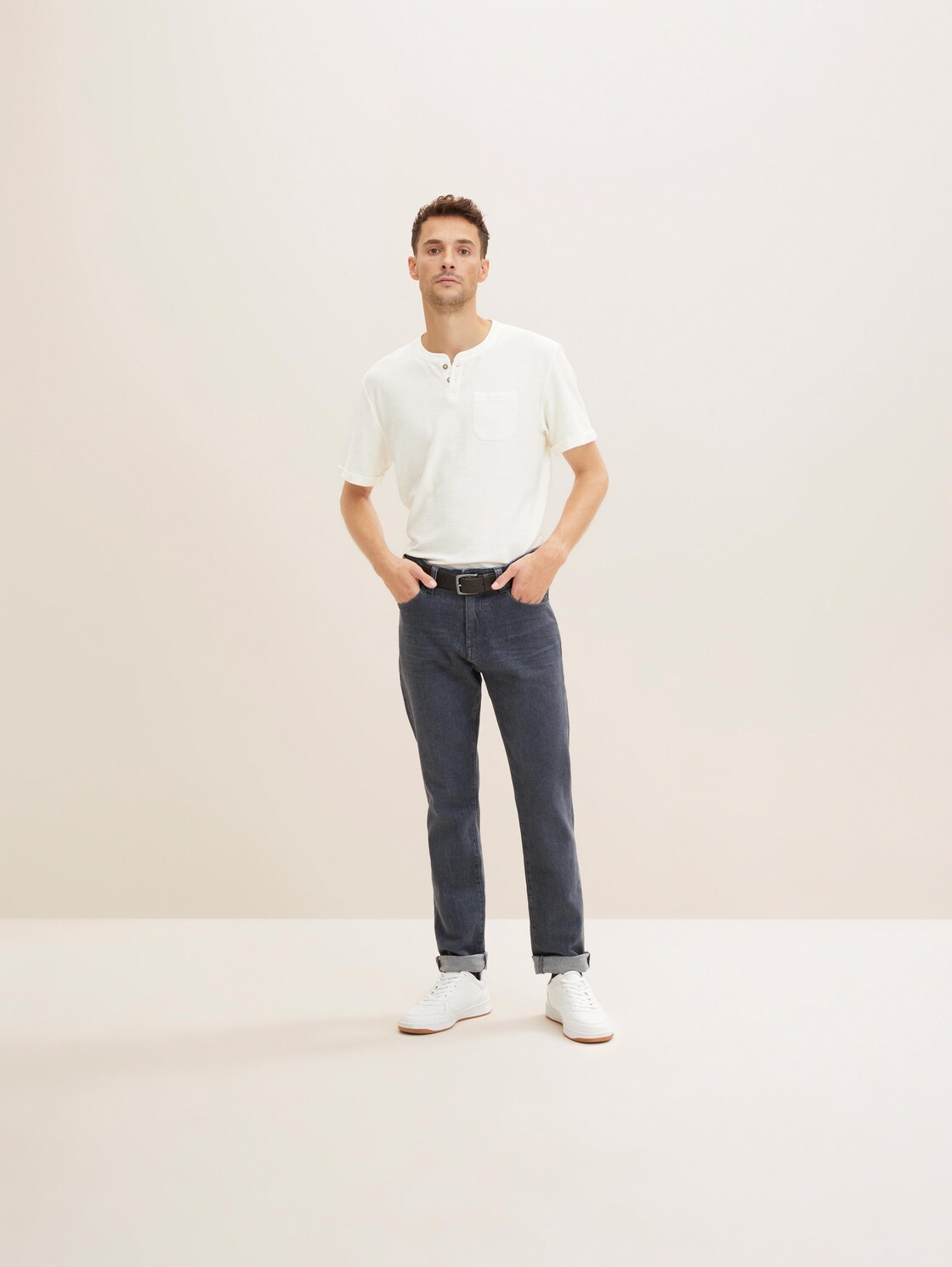 TTSCOTT Ledergürtel mit eckiger Dornschließe - brown uni