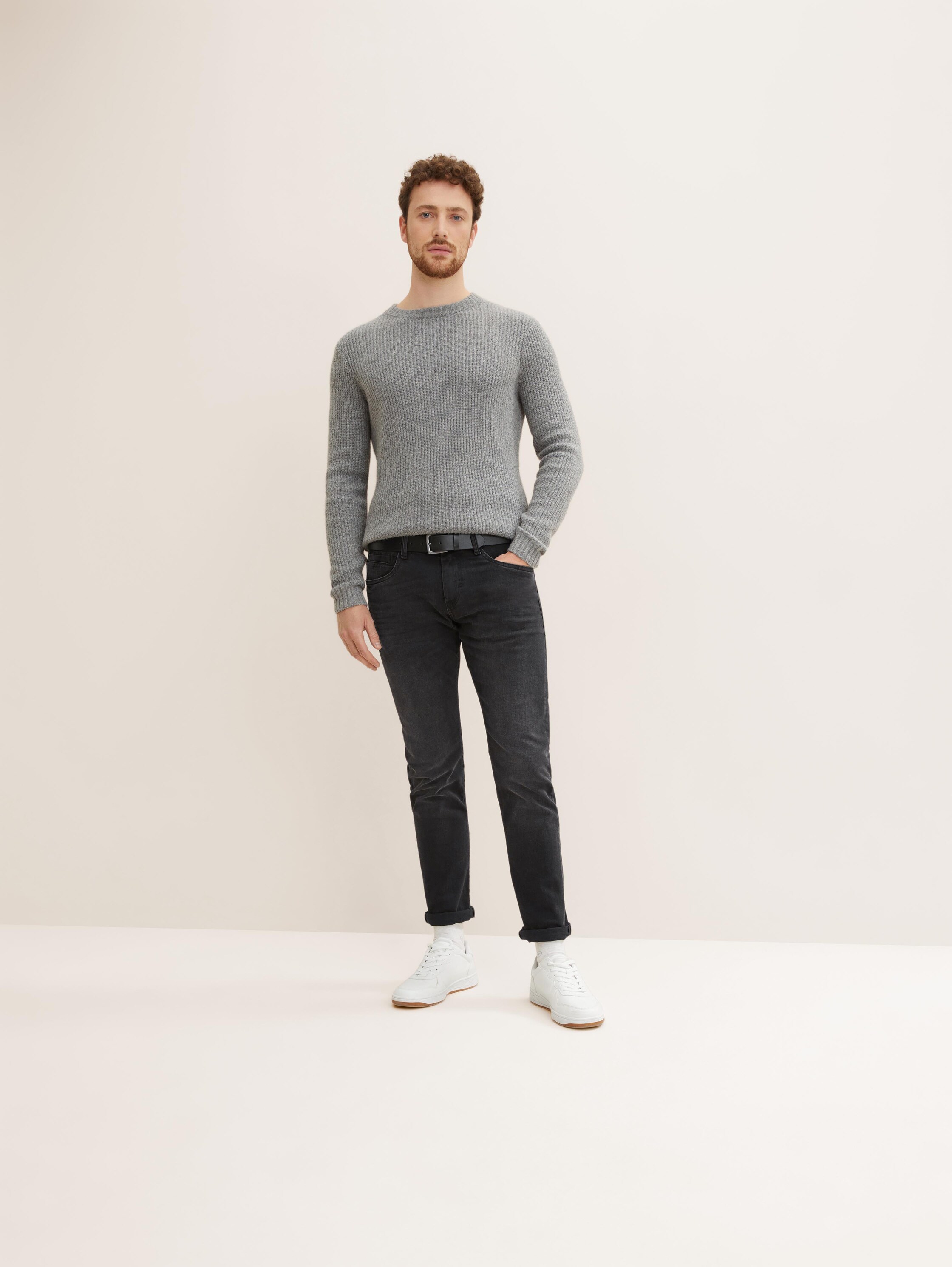 Ledergürtel im Used Look - schwarz - 