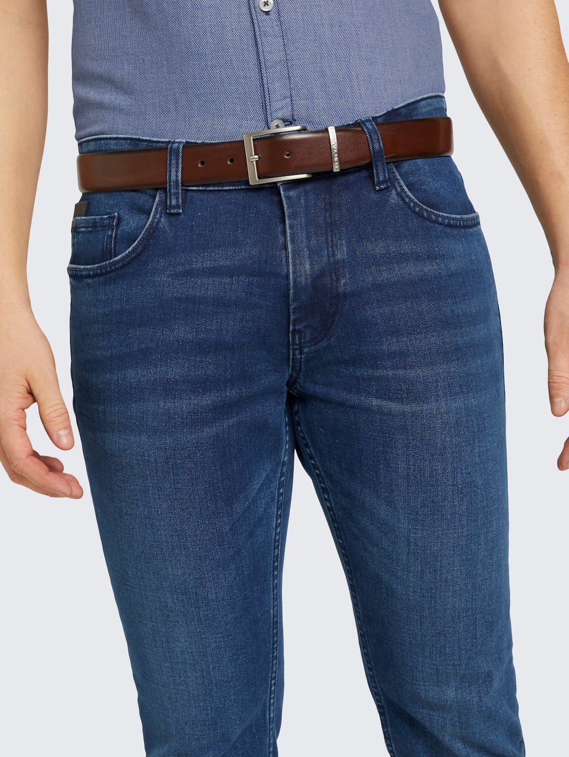 TTBILL Gürtel mit eckiger Dornschließe - brown uni