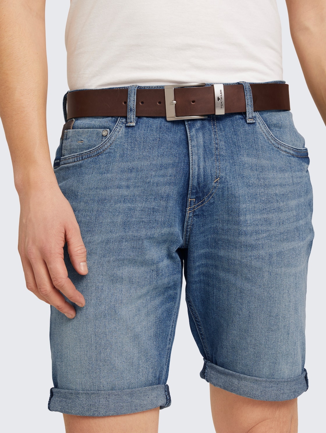 TTTOM Ledergürtel mit eckiger Dornschließe - brown uni