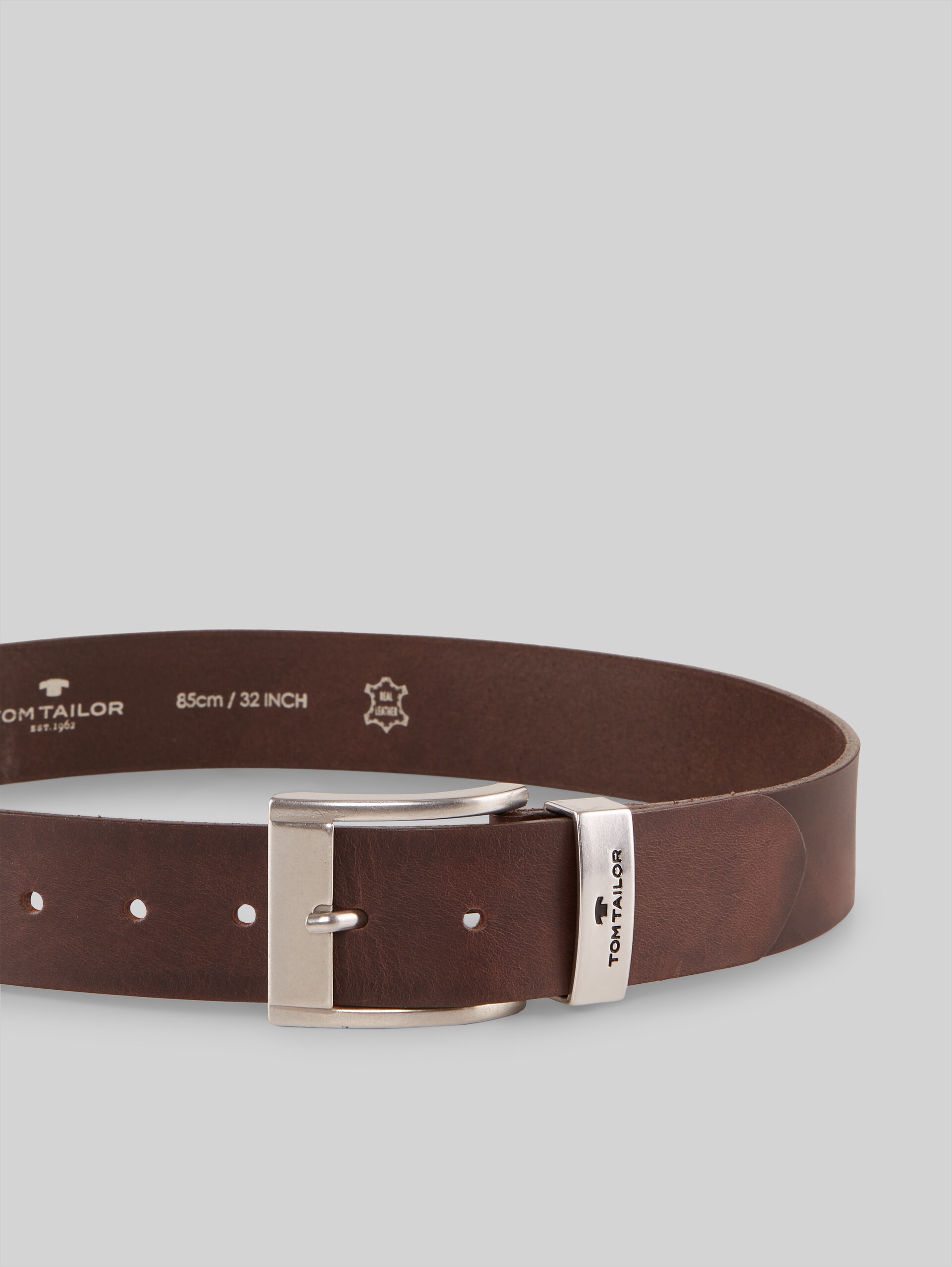 TTTOM leather belt with square pin buckle - brown uni - Product view from top 