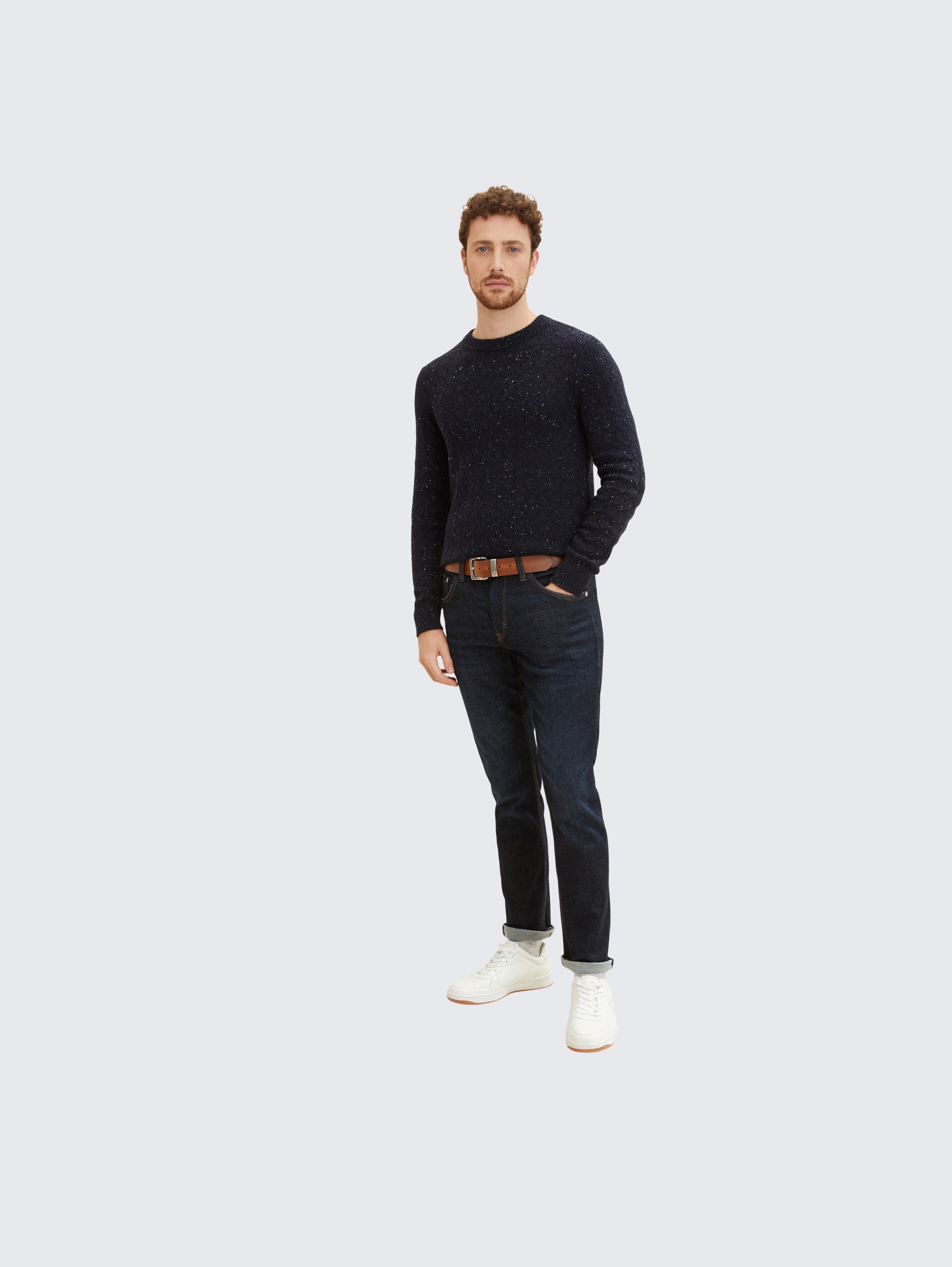 TTTOM Ledergürtel mit eckiger Dornschließe - light brown uni