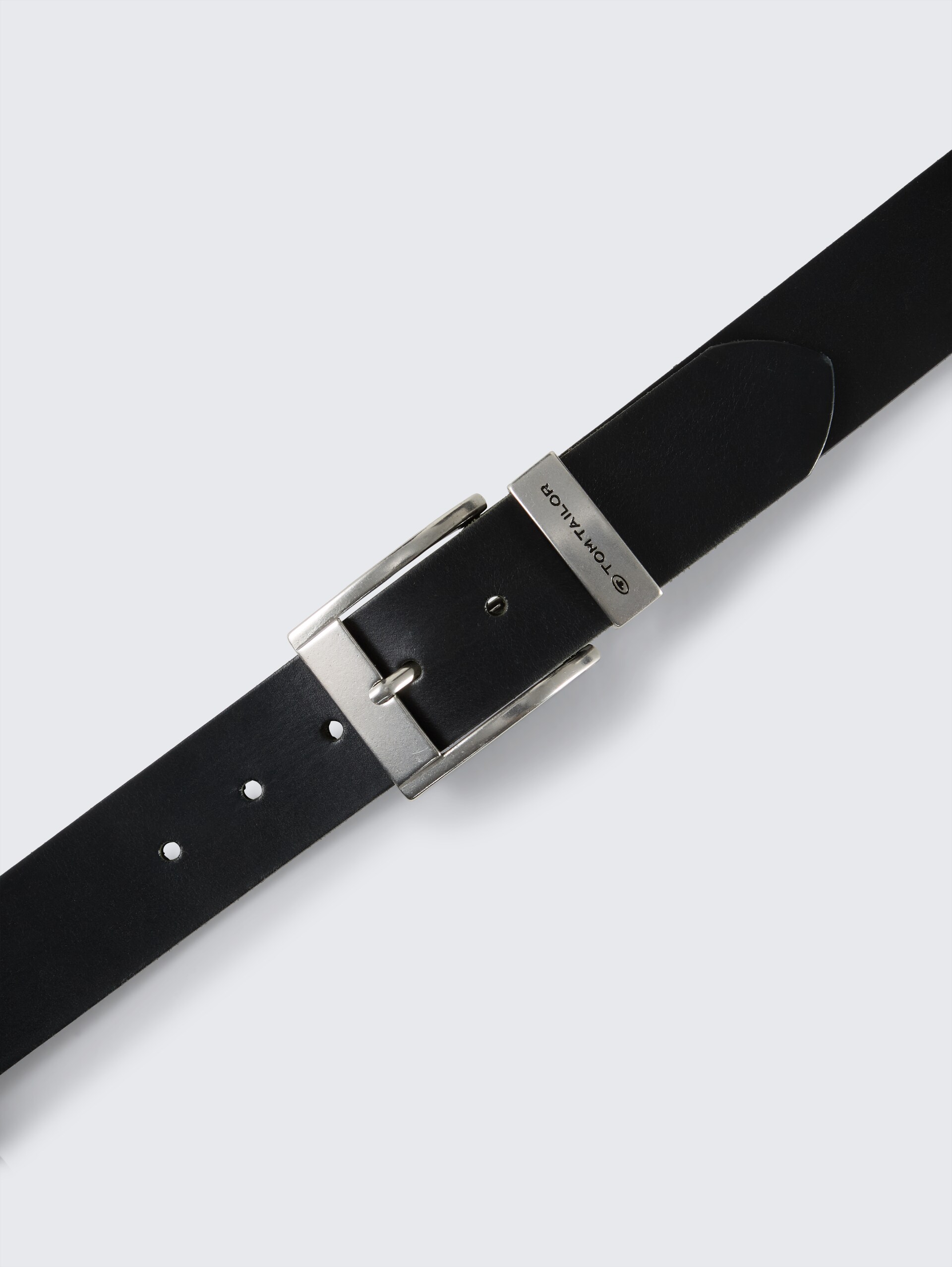 TTTOM Ledergürtel mit eckiger Dornschließe - black uni - Produkt-Ansicht von oben 