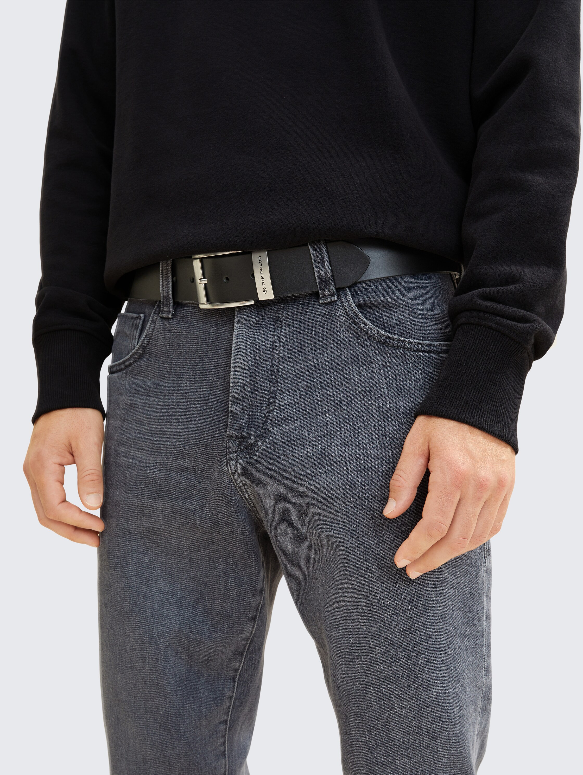 TTTOM leren riem met vierkante gesp - black_uni - 
