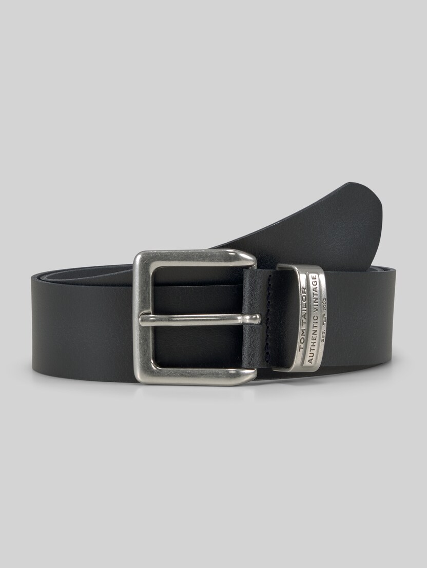 TTHARRY leather belt with square pin buckle by Men, navy uni