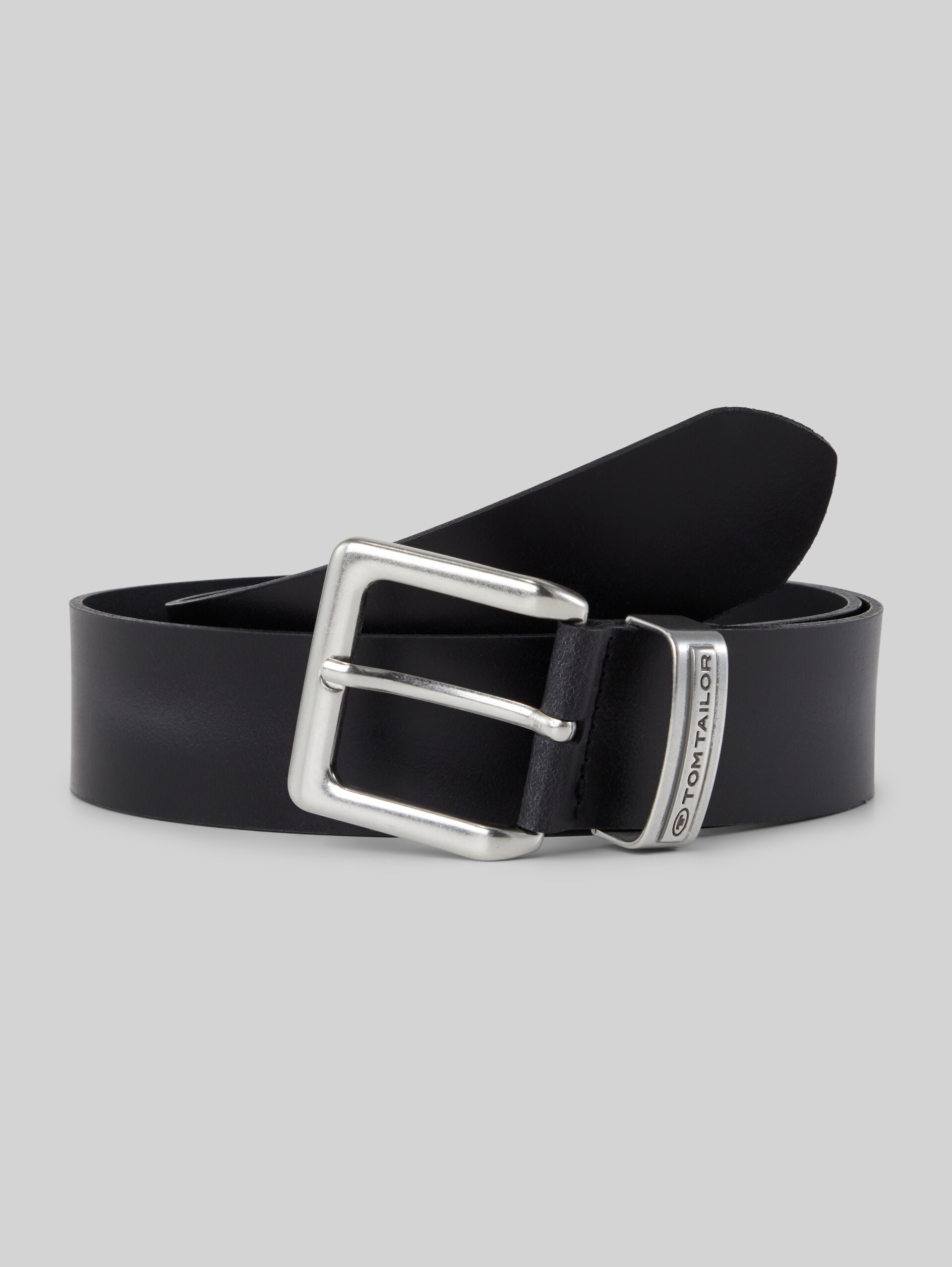 TTHARRY leather belt with square pin buckle - black uni - Front product view