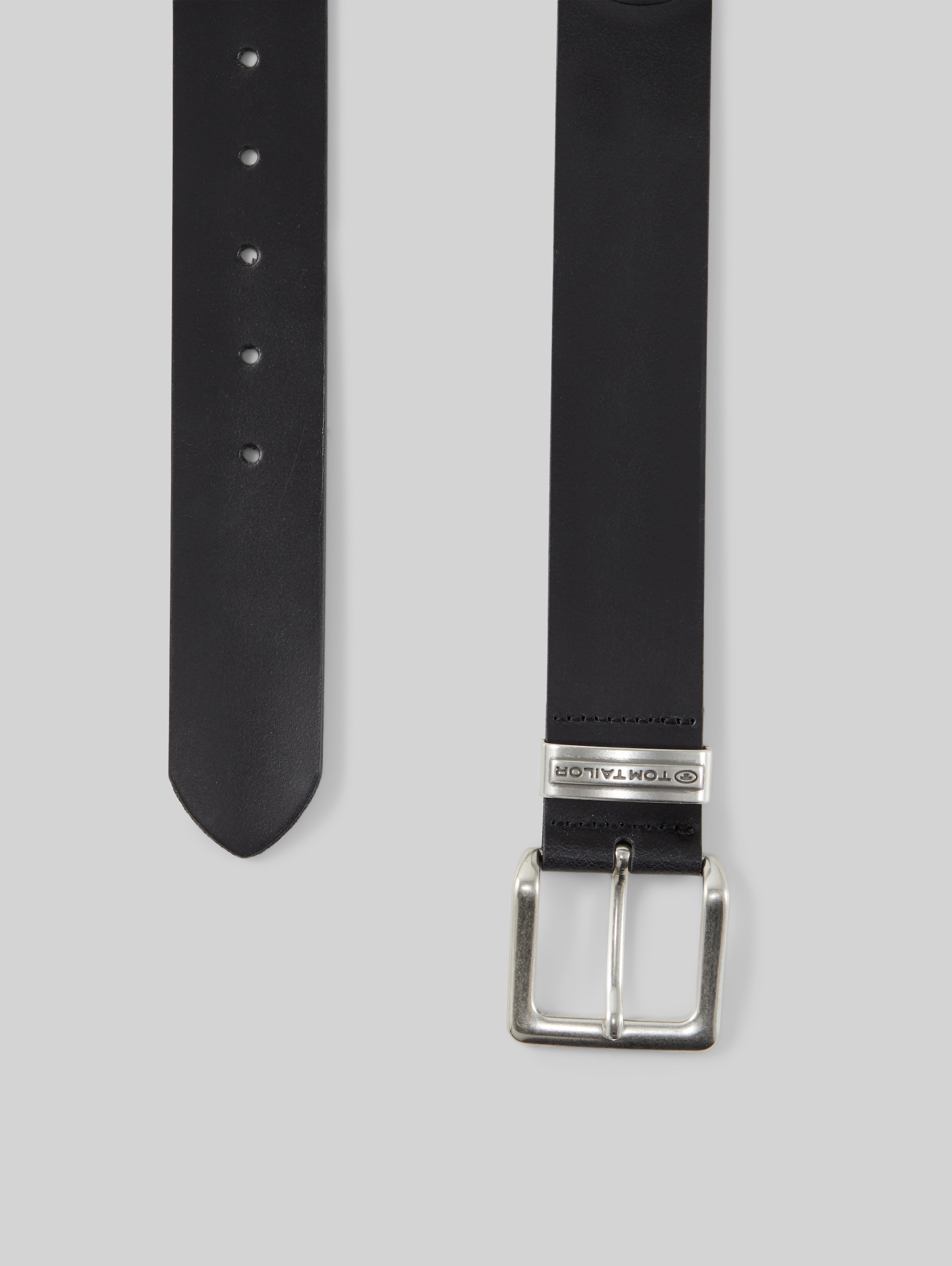 TTHARRY leather belt with square pin buckle - black uni - Product view from top 