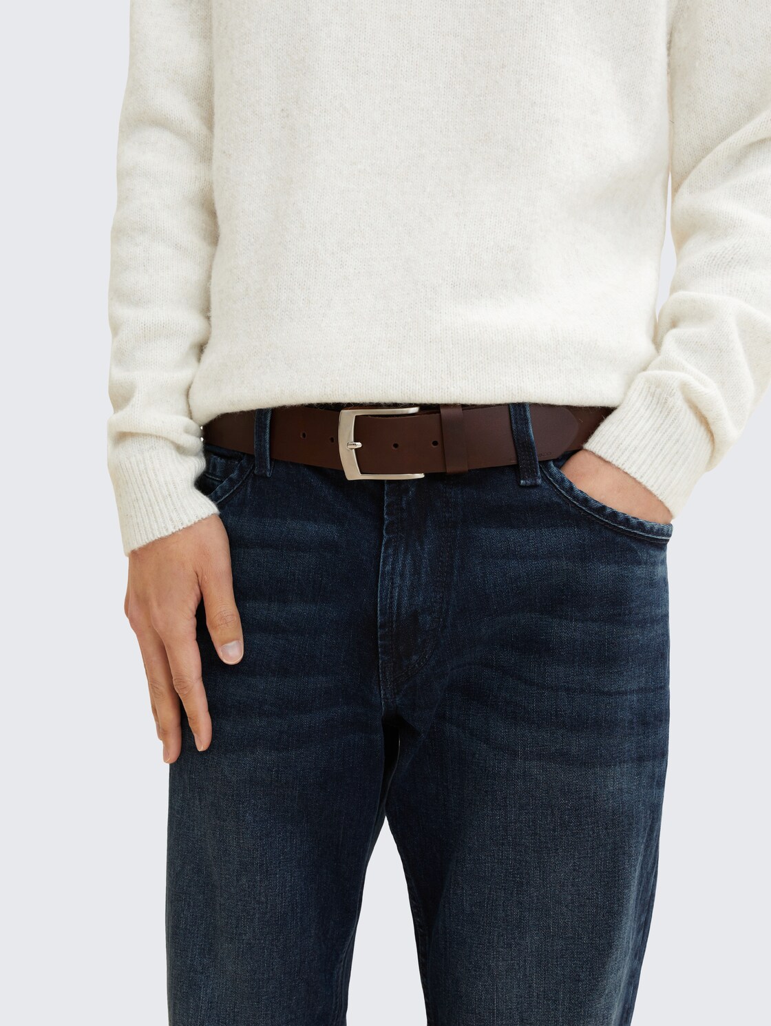 TTANDREW Ledergürtel mit eckiger Dornschließe - brown uni