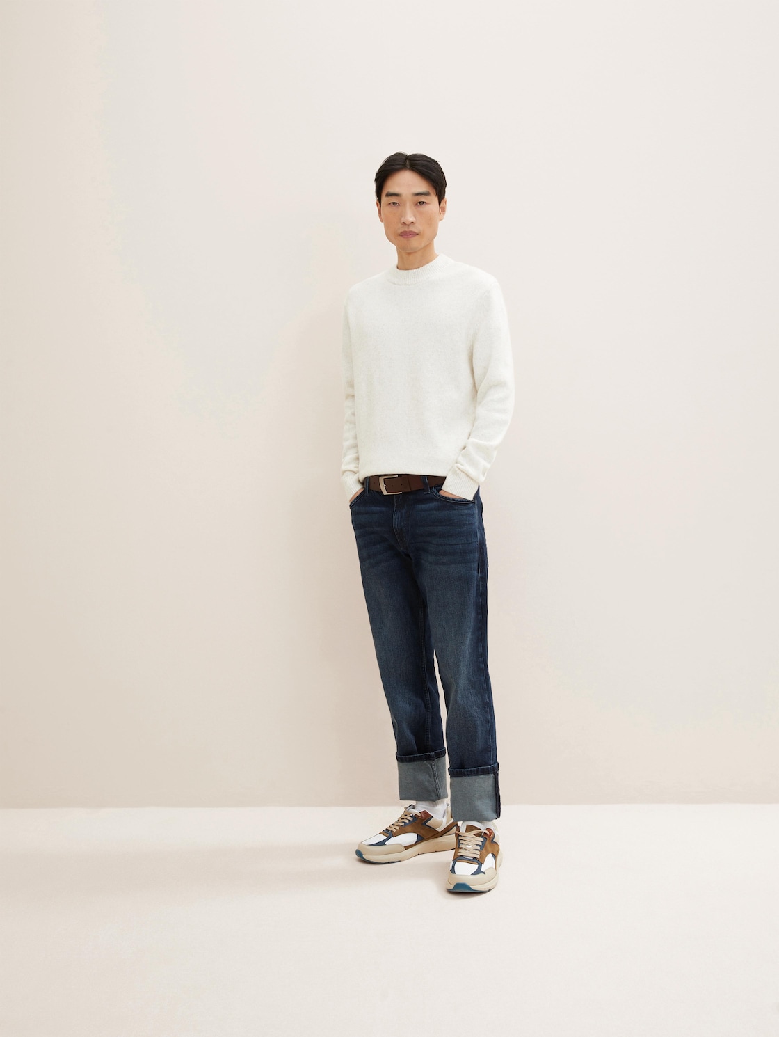 TTANDREW Ledergürtel mit eckiger Dornschließe - brown uni