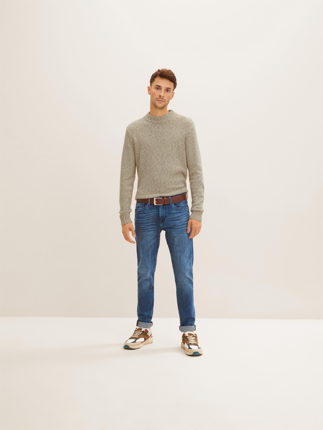 TTANDREW Ledergürtel mit eckiger Dornschließe - light brown uni