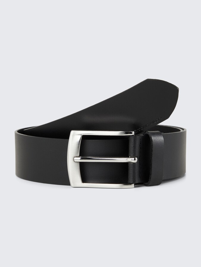 TTANDREW leren riem met vierkante gesp door Men, black uni