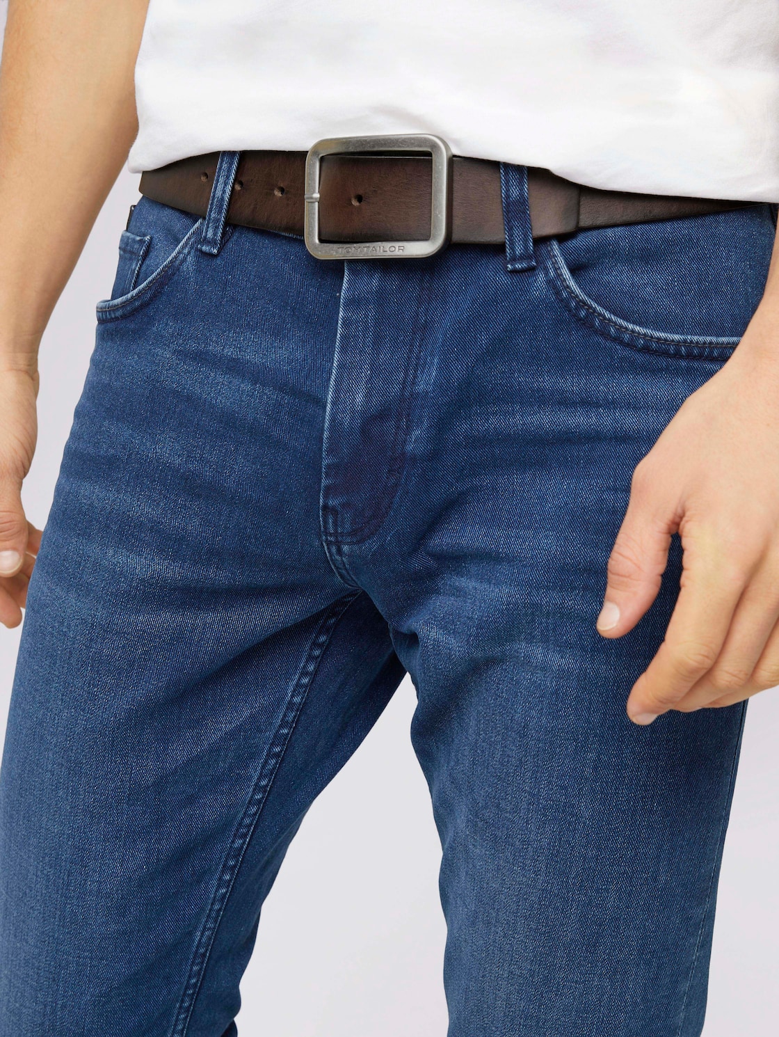 TTTED Ledergürtel mit eckiger Dornschließe - brown uni