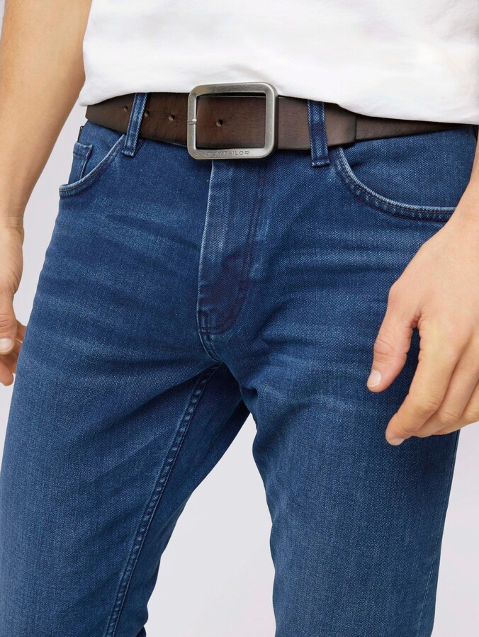 TTTED Ledergürtel mit eckiger Dornschließe von Men, brown uni