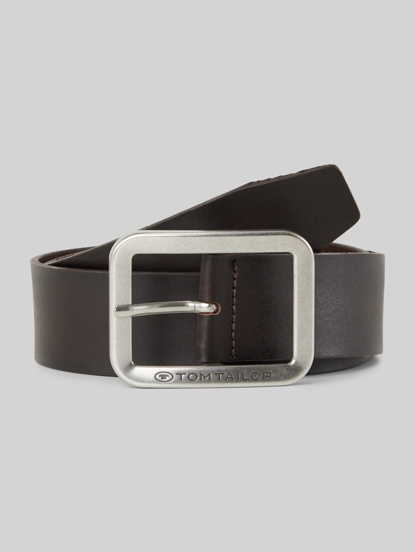 TTTED leather belt with square pin buckle by Men, brown uni