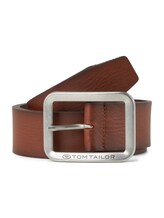 Selected, TTTED leather belt with square pin buckle by Tom Tailor, brown