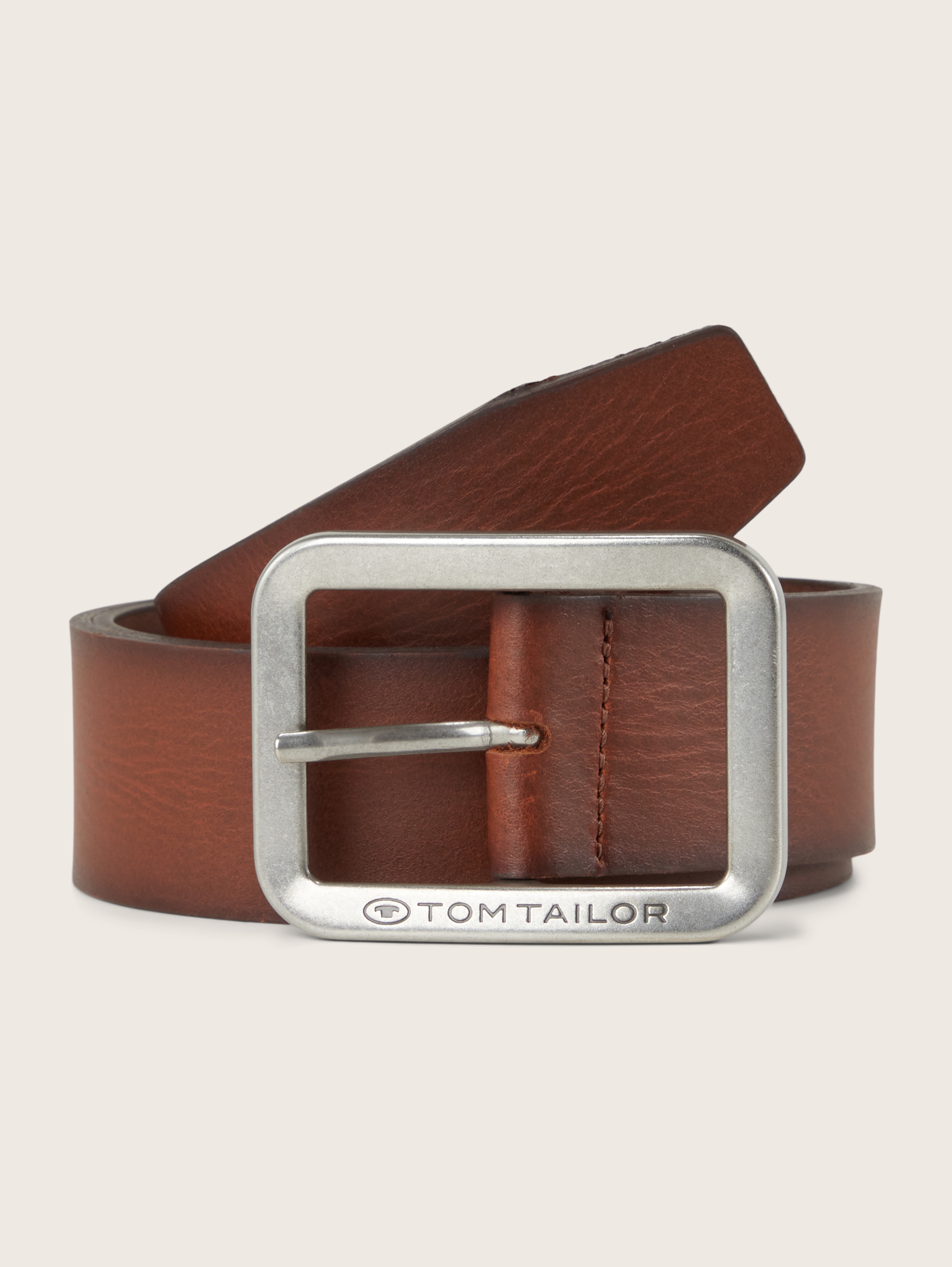 TTTED Ledergürtel mit eckiger Dornschließe von Men, light brown uni