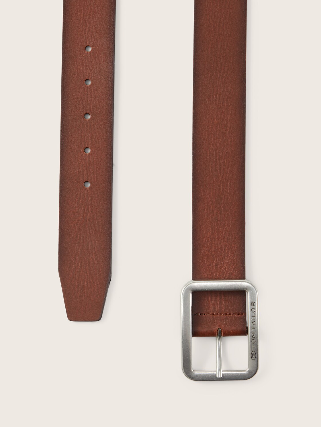 TTTED Ledergürtel mit eckiger Dornschließe - light brown uni - Produkt-Ansicht von oben 