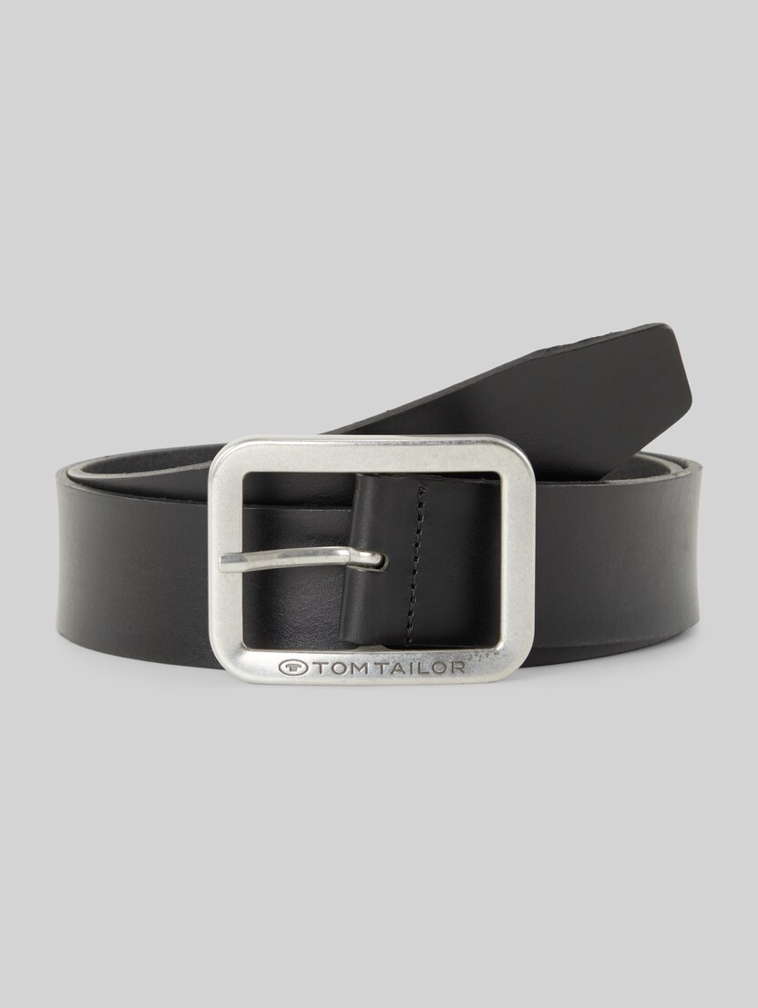 TTTED leather belt with square pin buckle by Men, black uni