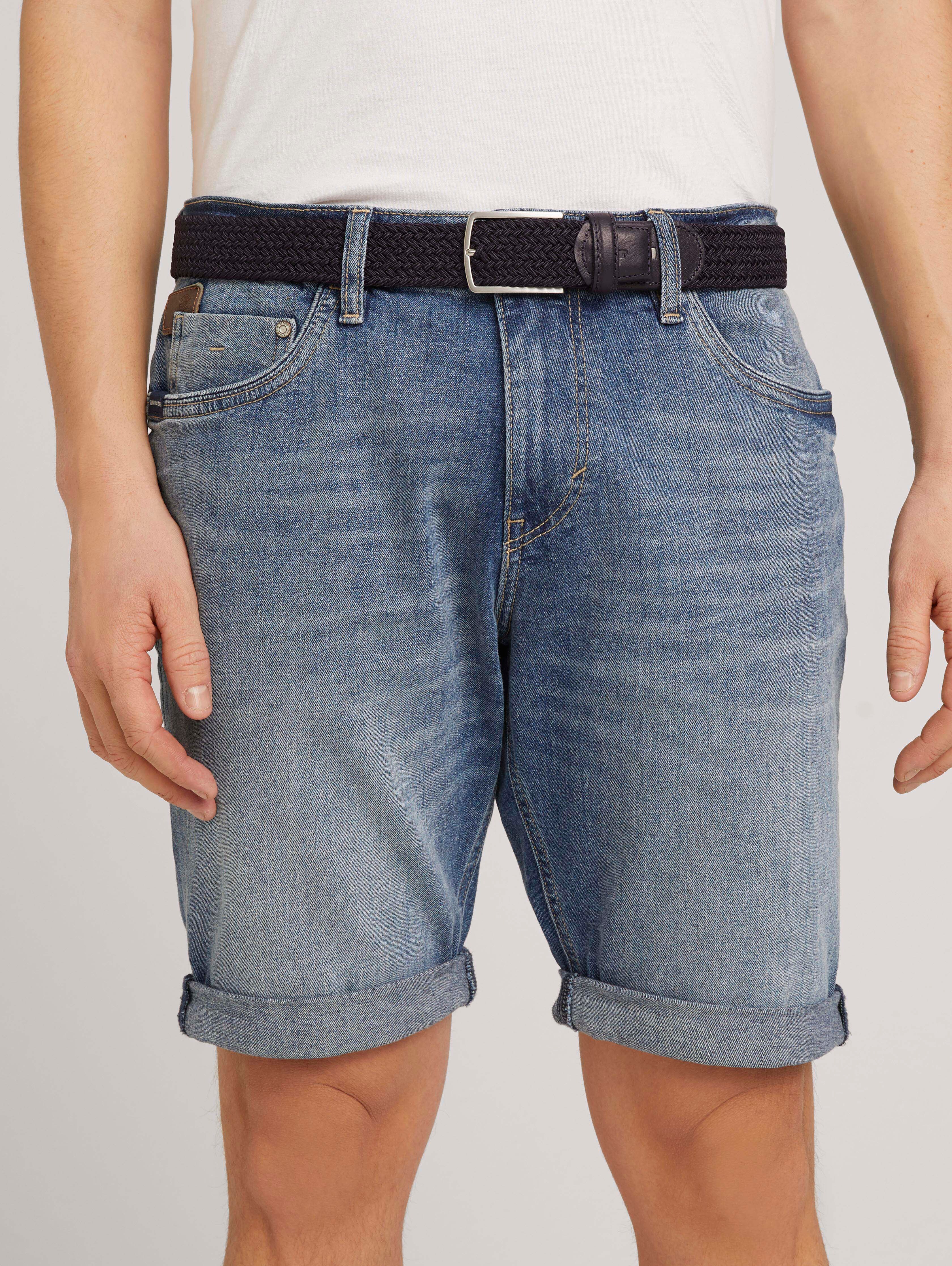 TTALEX elastischer Flechtgürtel mit eckiger Dornschließe von Men, navy uni