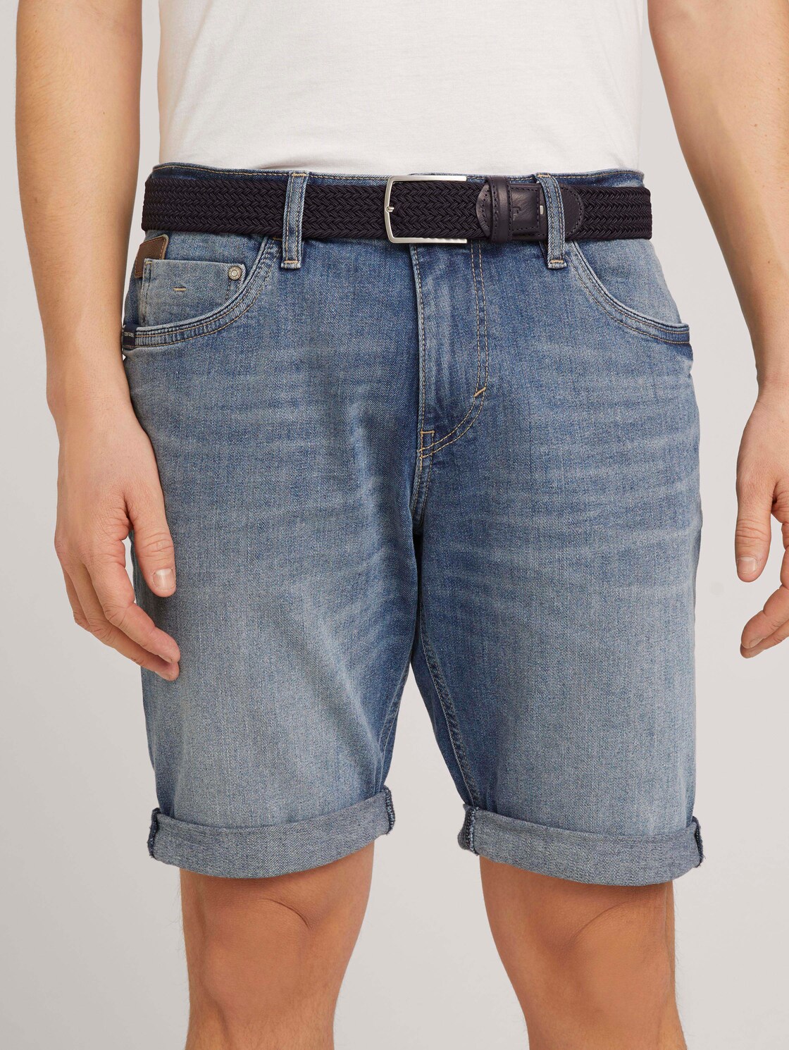 TTALEX elastischer Flechtgürtel mit eckiger Dornschließe - navy uni