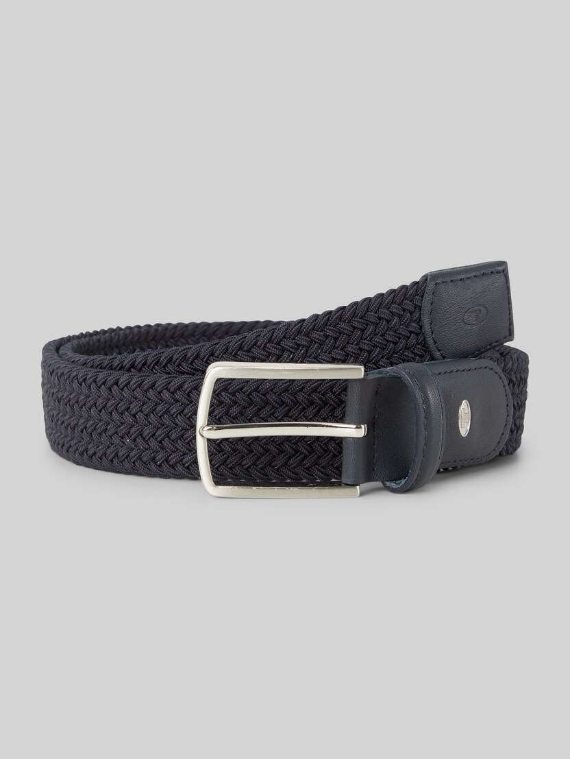 TTALEX elasticated braided belt with square pin buckle by Men, navy uni