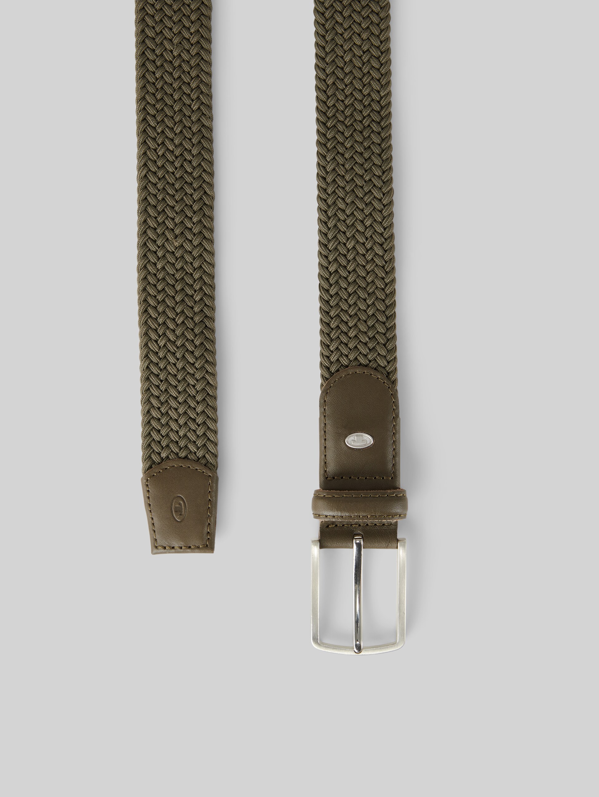 TTALEX elasticated braided belt with square pin buckle - olive uni - Product view from top 