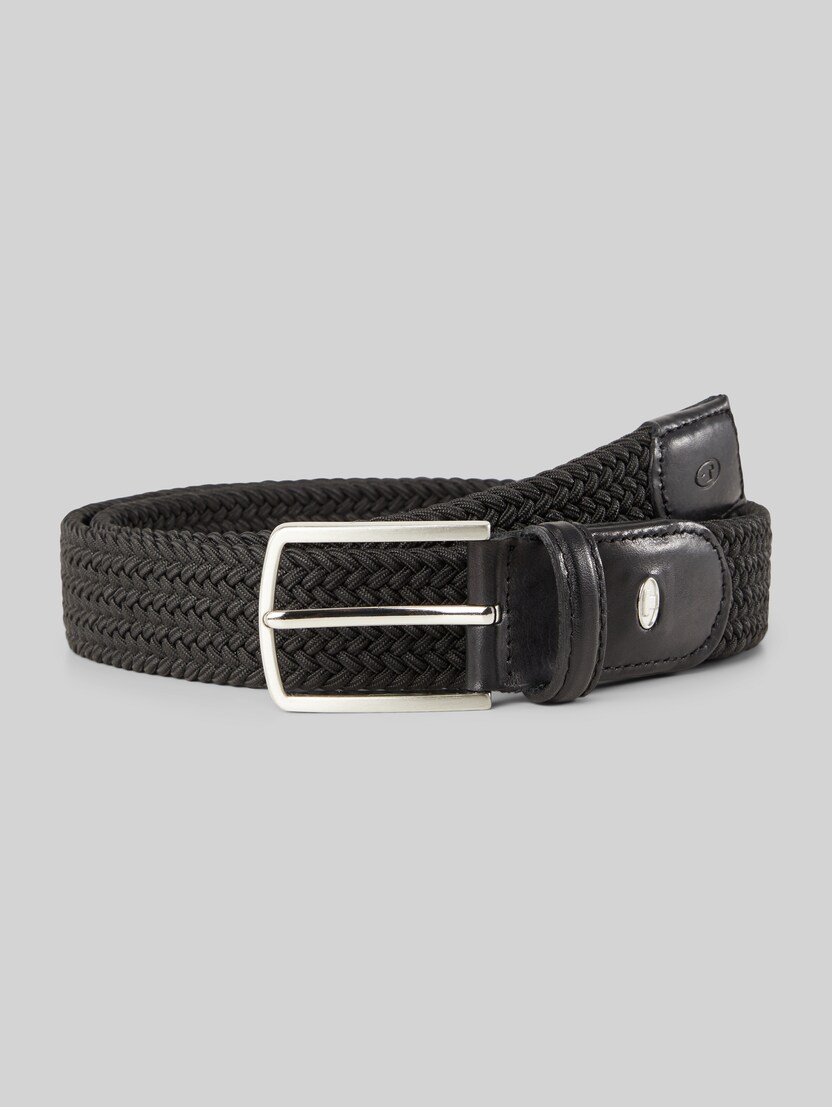 TTALEX elasticated braided belt with square pin buckle by Men, black uni