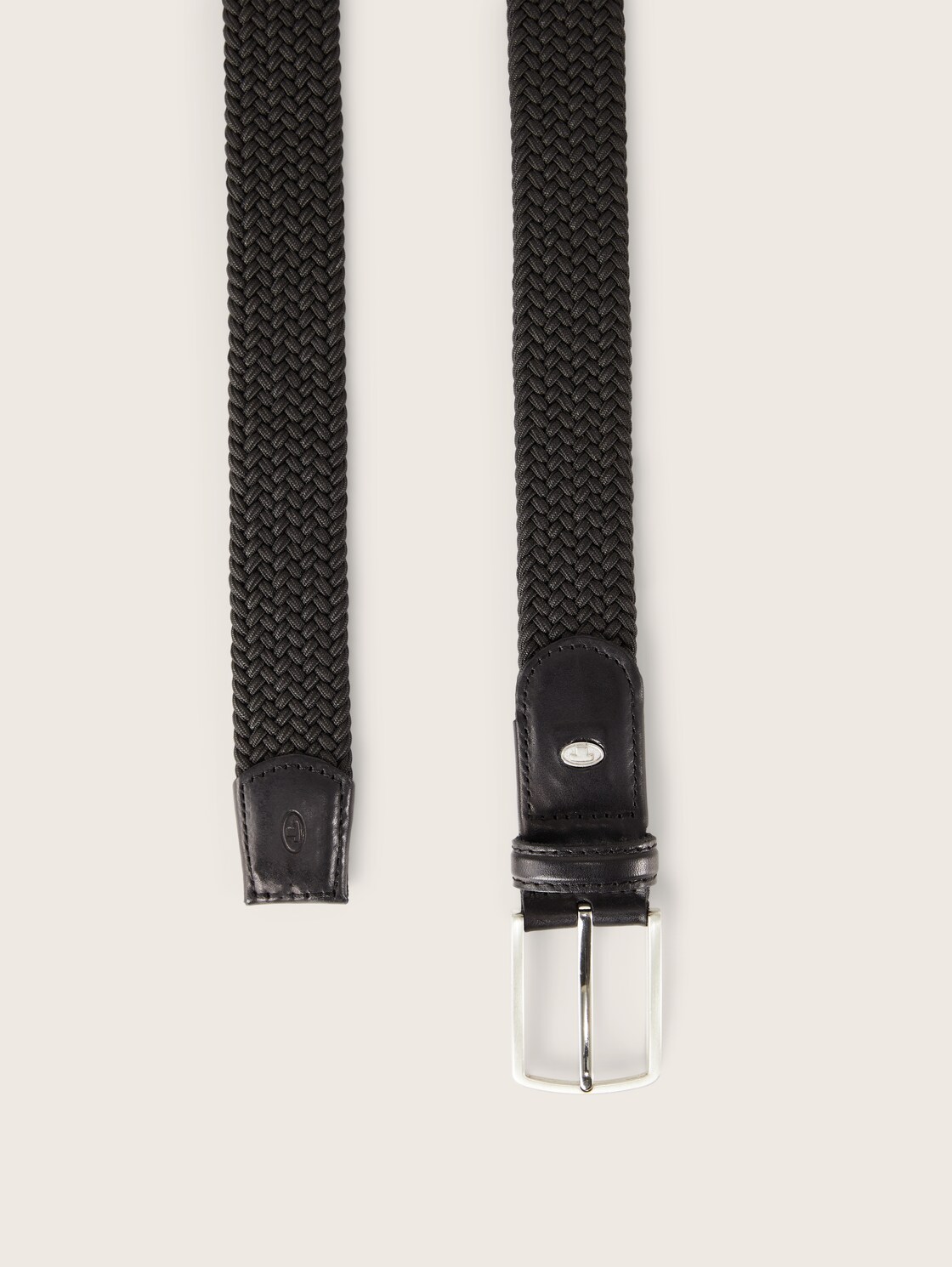 TTALEX elastischer Flechtgürtel mit eckiger Dornschließe - black uni - Produkt-Ansicht von oben 