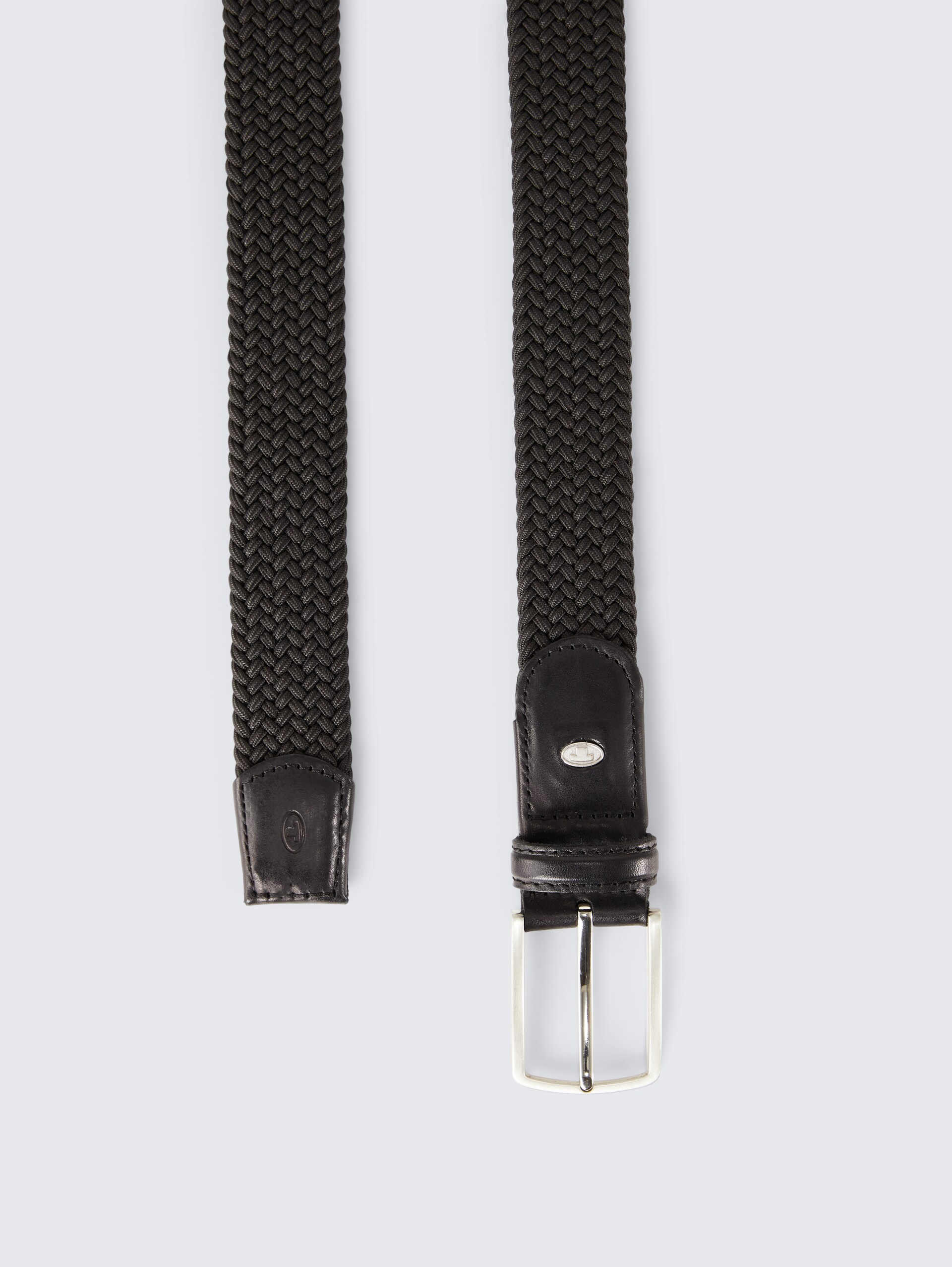 TTALEX elastischer Flechtgürtel mit eckiger Dornschließe - black uni - Produkt-Ansicht von oben 