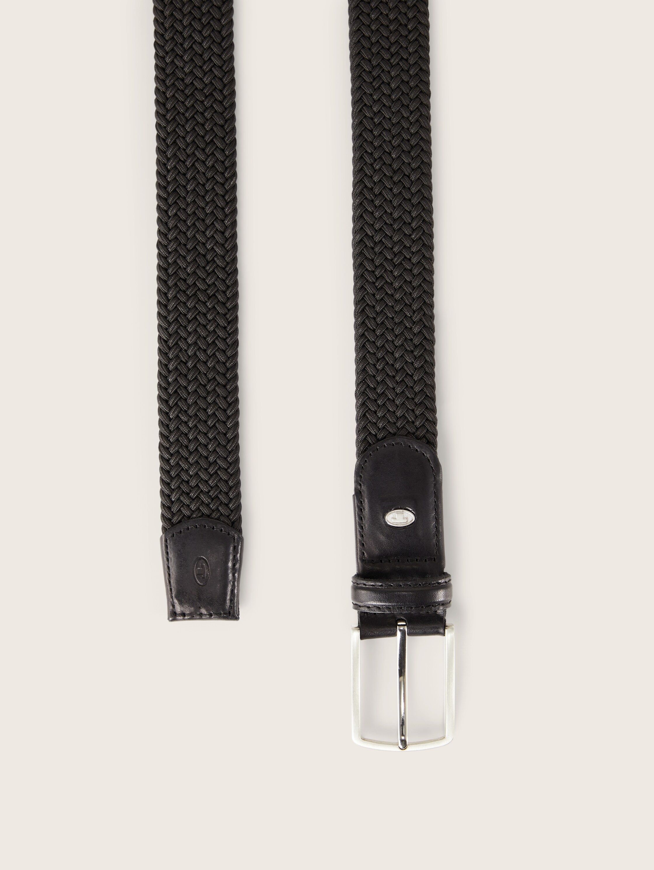 TTALEX elastische gevlochten riem met vierkante gesp - black_uni - 
