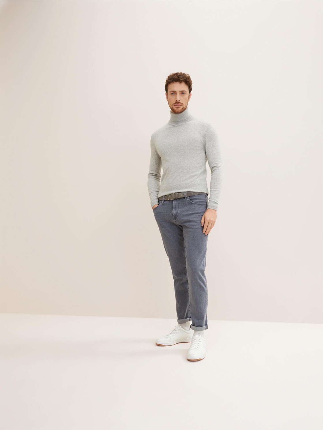 TTALEX elastischer Flechtgürtel mit eckiger Dornschließe - silver uni