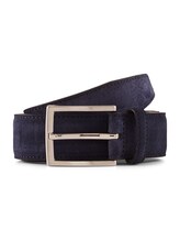 Selected, TTFRANK Suede leather belt with square pin buckle by Tom Tailor, blue