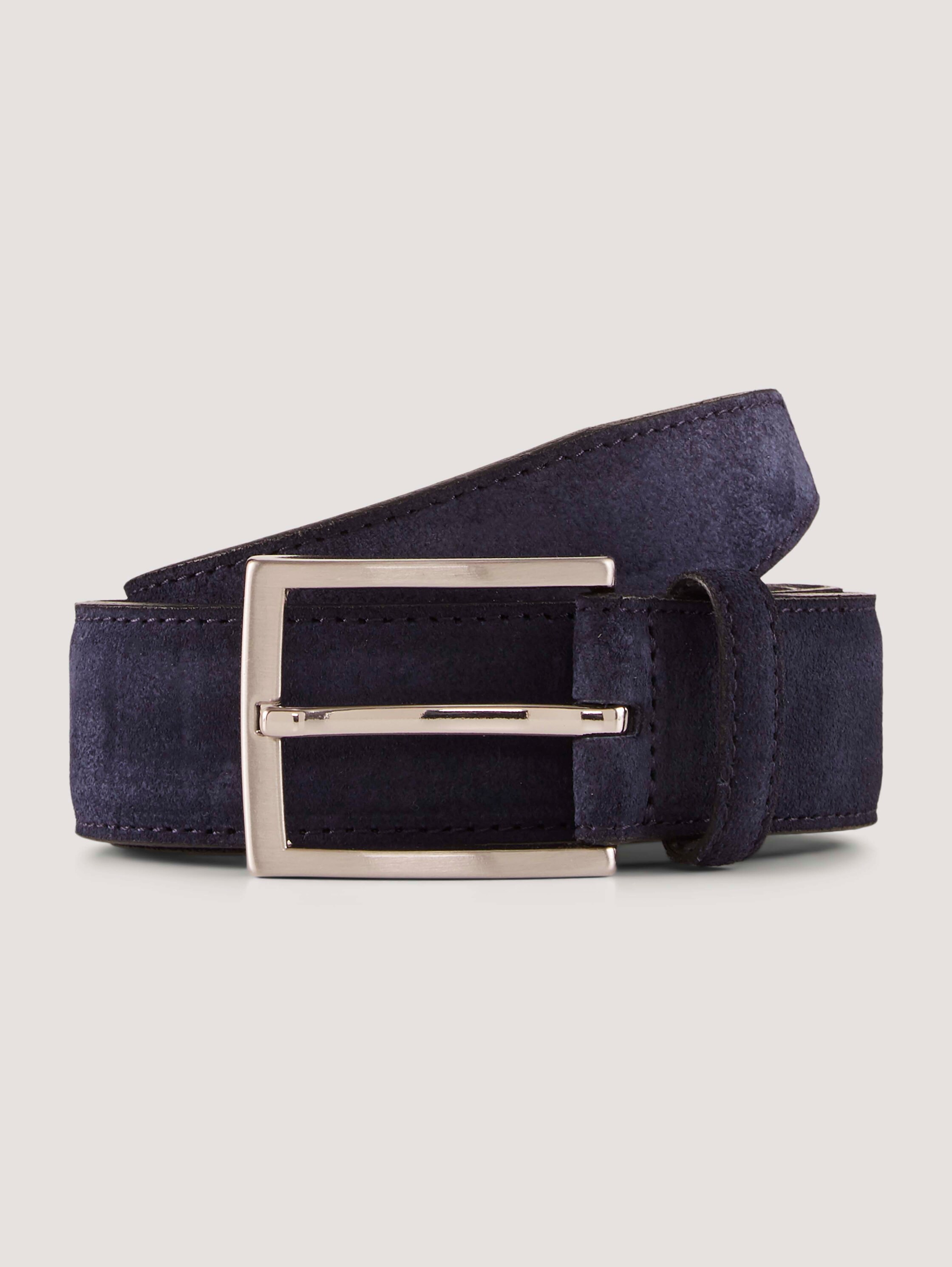 Veloursleder Gürtel - blau - 