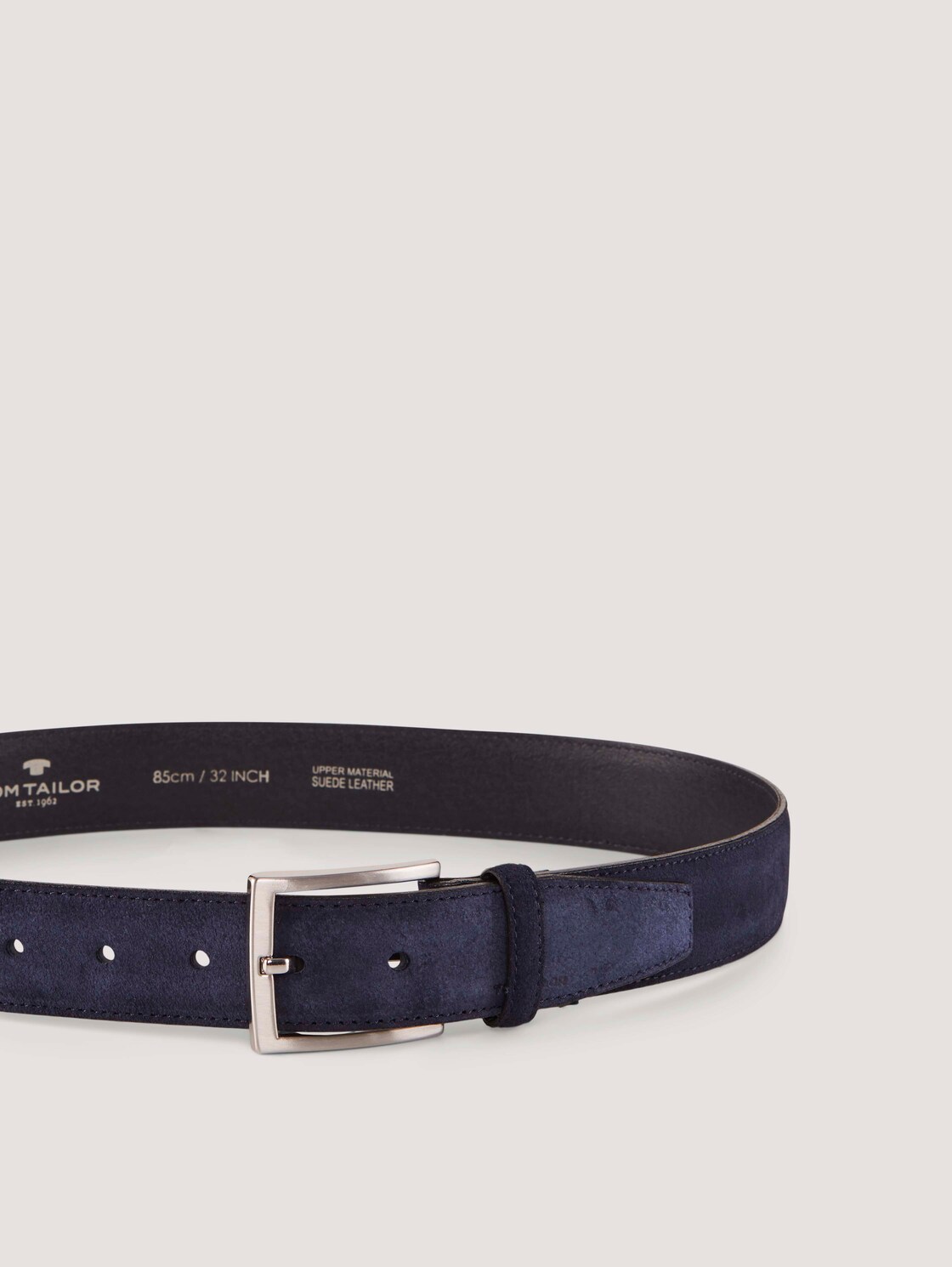 TTFRANK Velourledergürtel mit eckiger Dornschließe - navy uni - Produkt-Ansicht von oben 