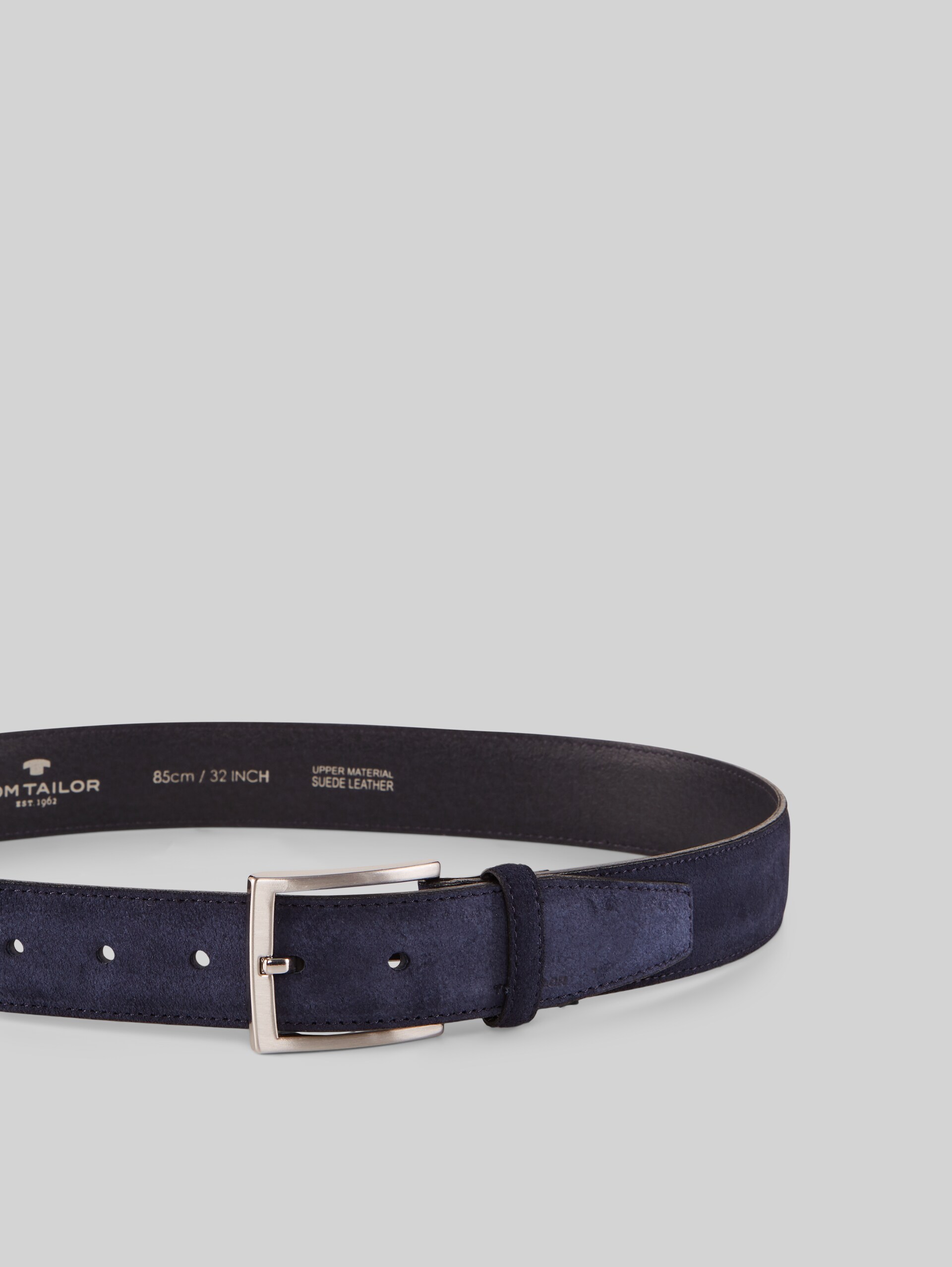 TTFRANK Suede leather belt with square pin buckle - navy uni - Product view from top 