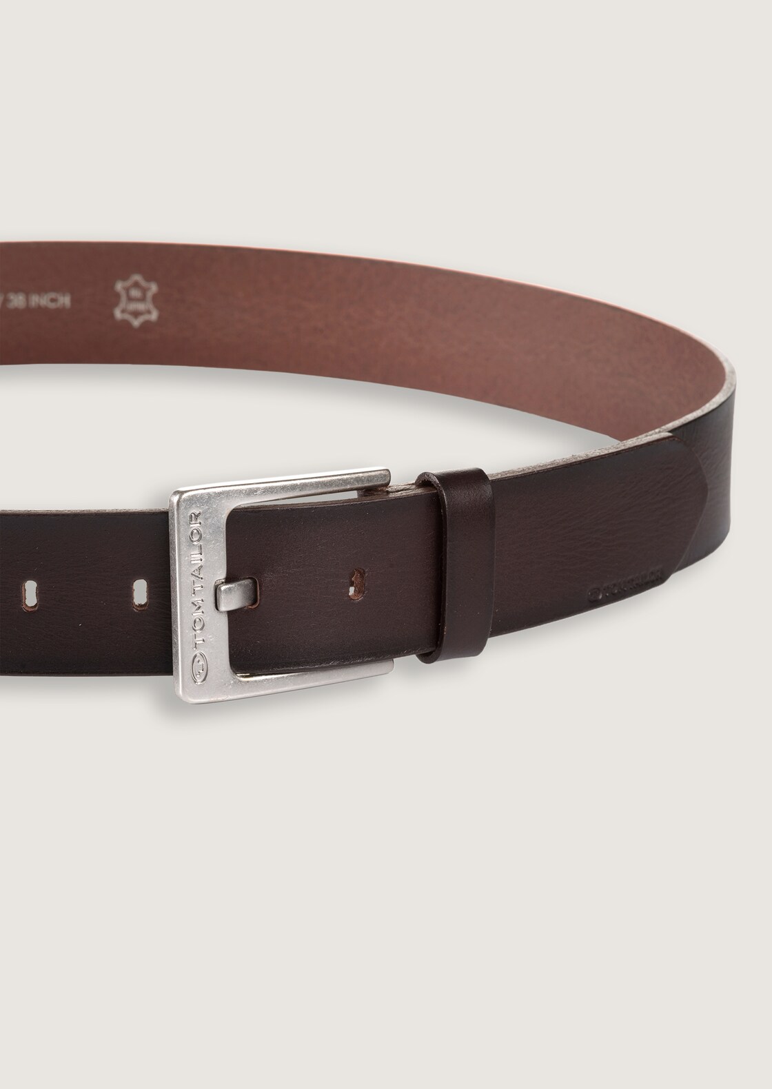 TTCALVIN Ledergürtel mit eckiger Dornschließe - brown uni - Produkt-Ansicht von oben 