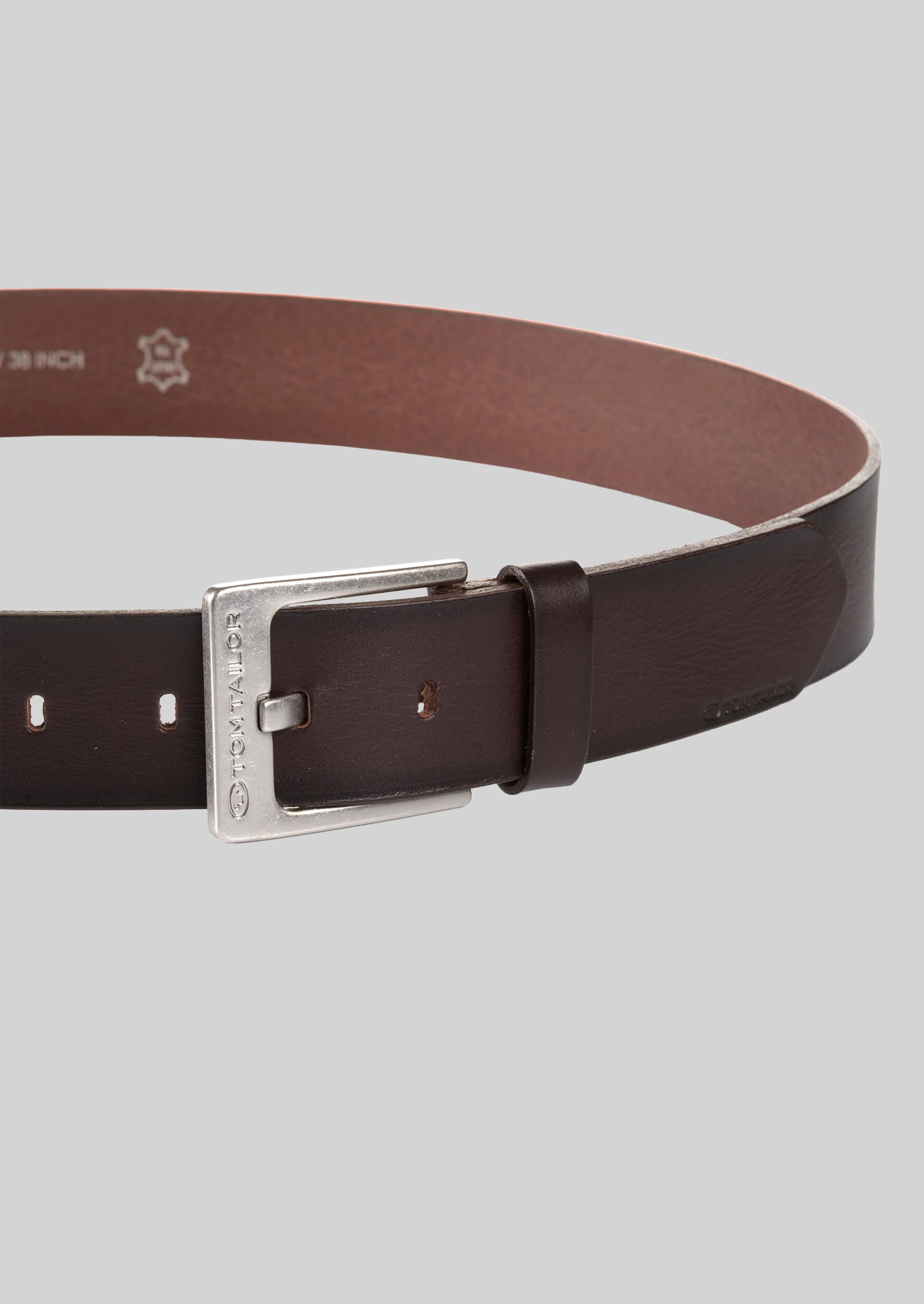 TTCALVIN leather belt with square pin buckle - brown uni - Product view from top 