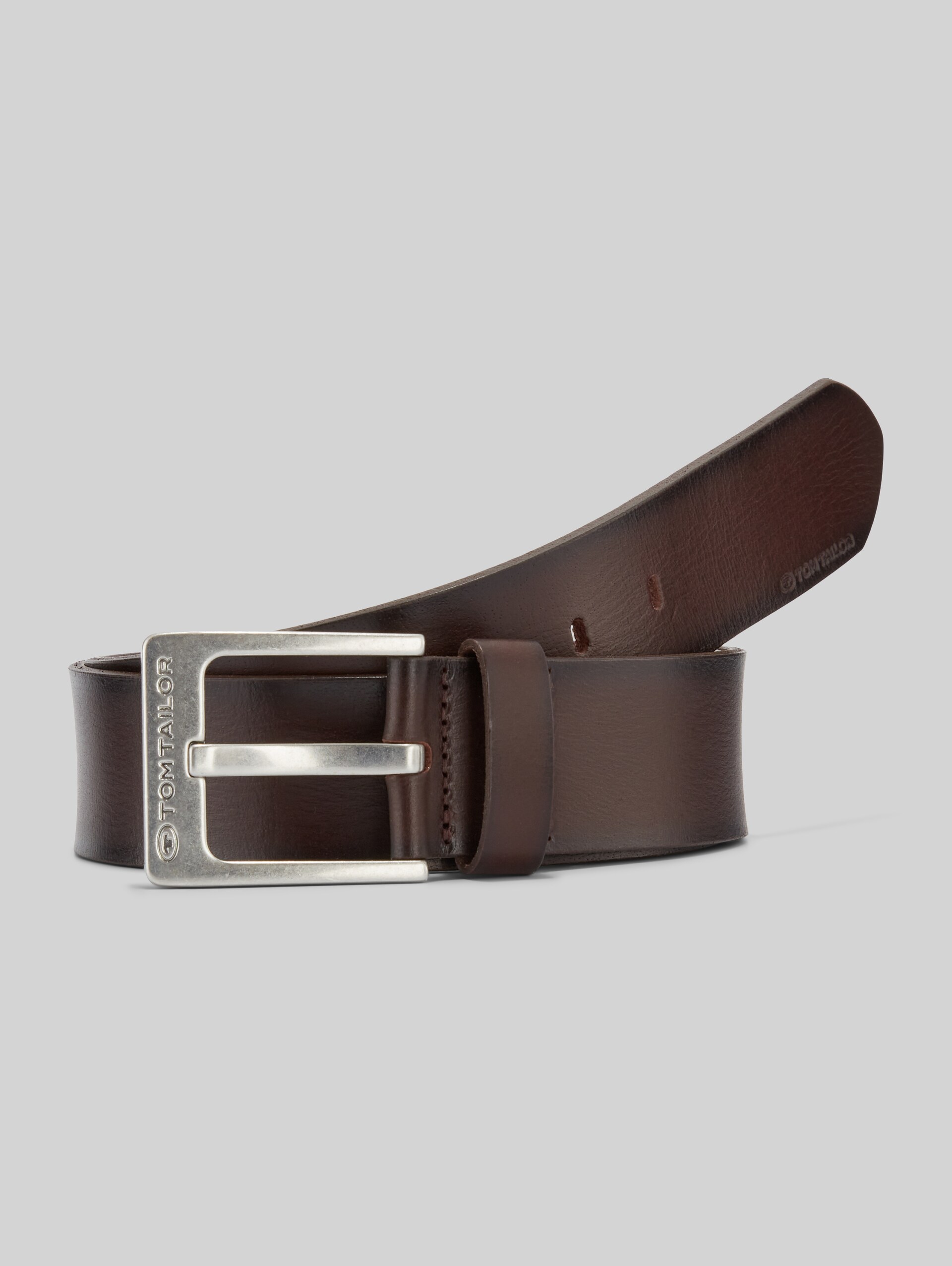 TTCALVIN leather belt with square pin buckle - brown uni - Front product view