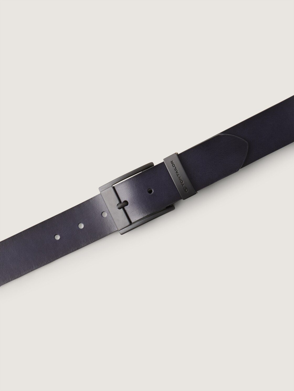 TTTHOMAS leather belt with square pin buckle - navy uni - Product view from top 
