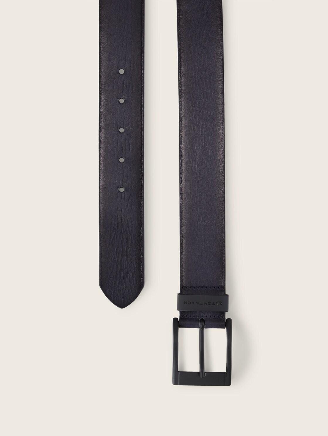 TTTHOMAS leather belt with square pin buckle - navy uni - Product view from top 